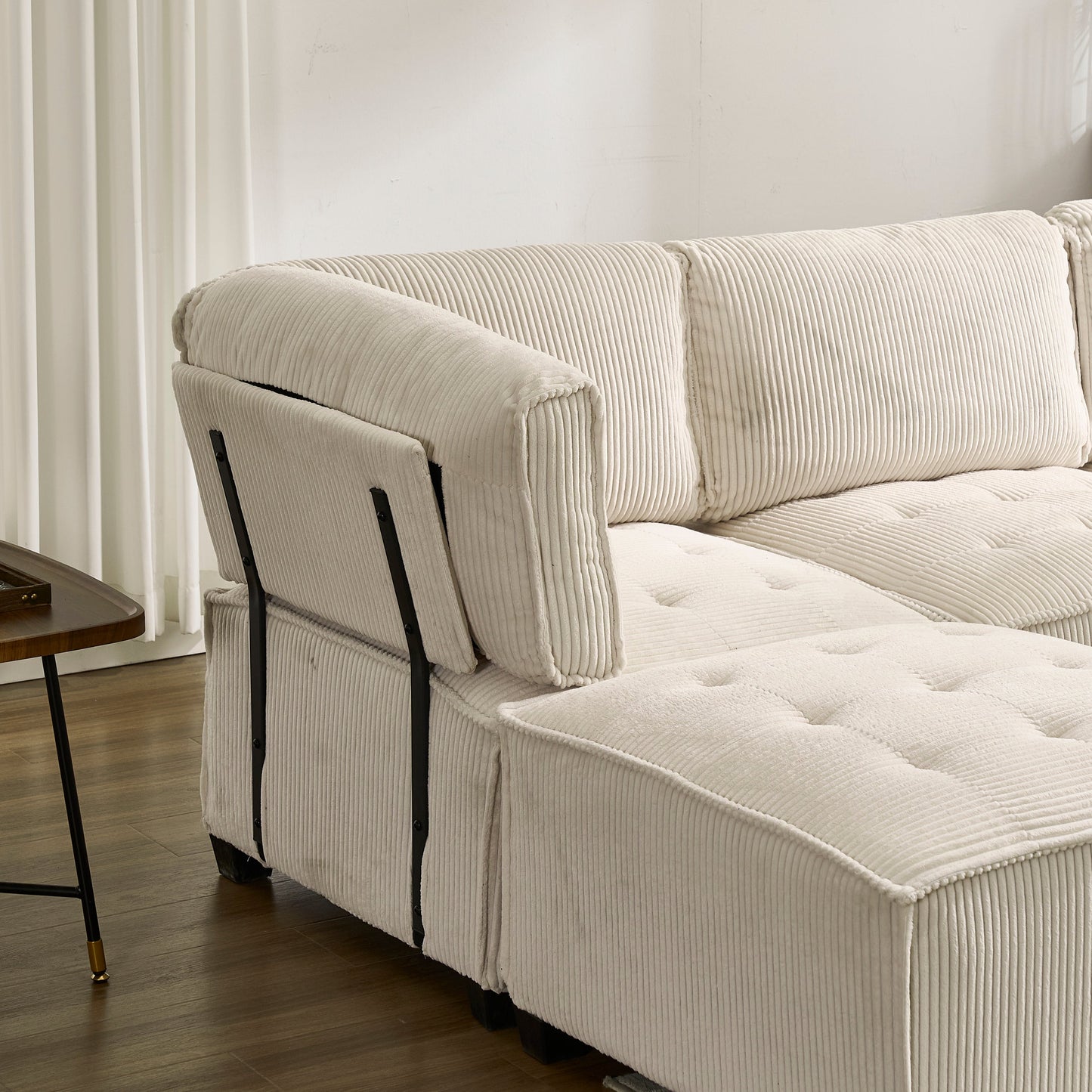 UNITED WE WIN Modular Sectional Sofa U Shaped Modular Couch with Reversible Chaise Modular Sofa Sectional Couch,6- Seat Convertible Sofa,Fit for Living Room