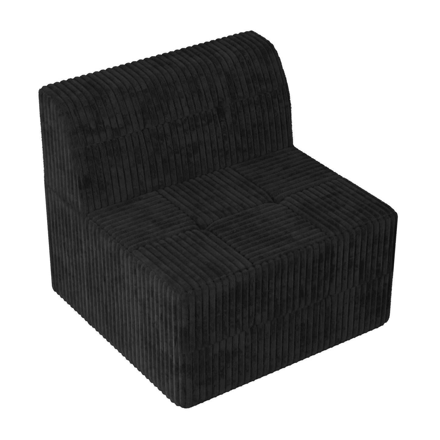 U shape Modular Sectional Sofa,DIY Compressed Sectional Sofa Modern Minimalist Style Corduroy Couch, Sleeper Sofa for Living Room, Bedroom, Comfy Compressed Sofa Couch Space-black