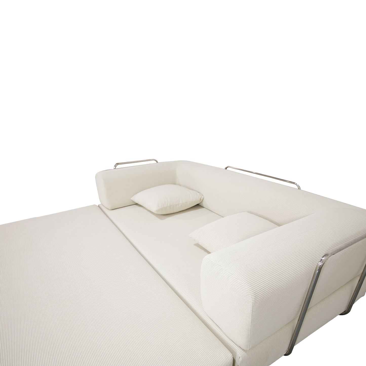 Double sofa, sofa bed, multifunctional compression sofa, wide body sofa, pure sponge sofa, fine striped velvet fabric sofa