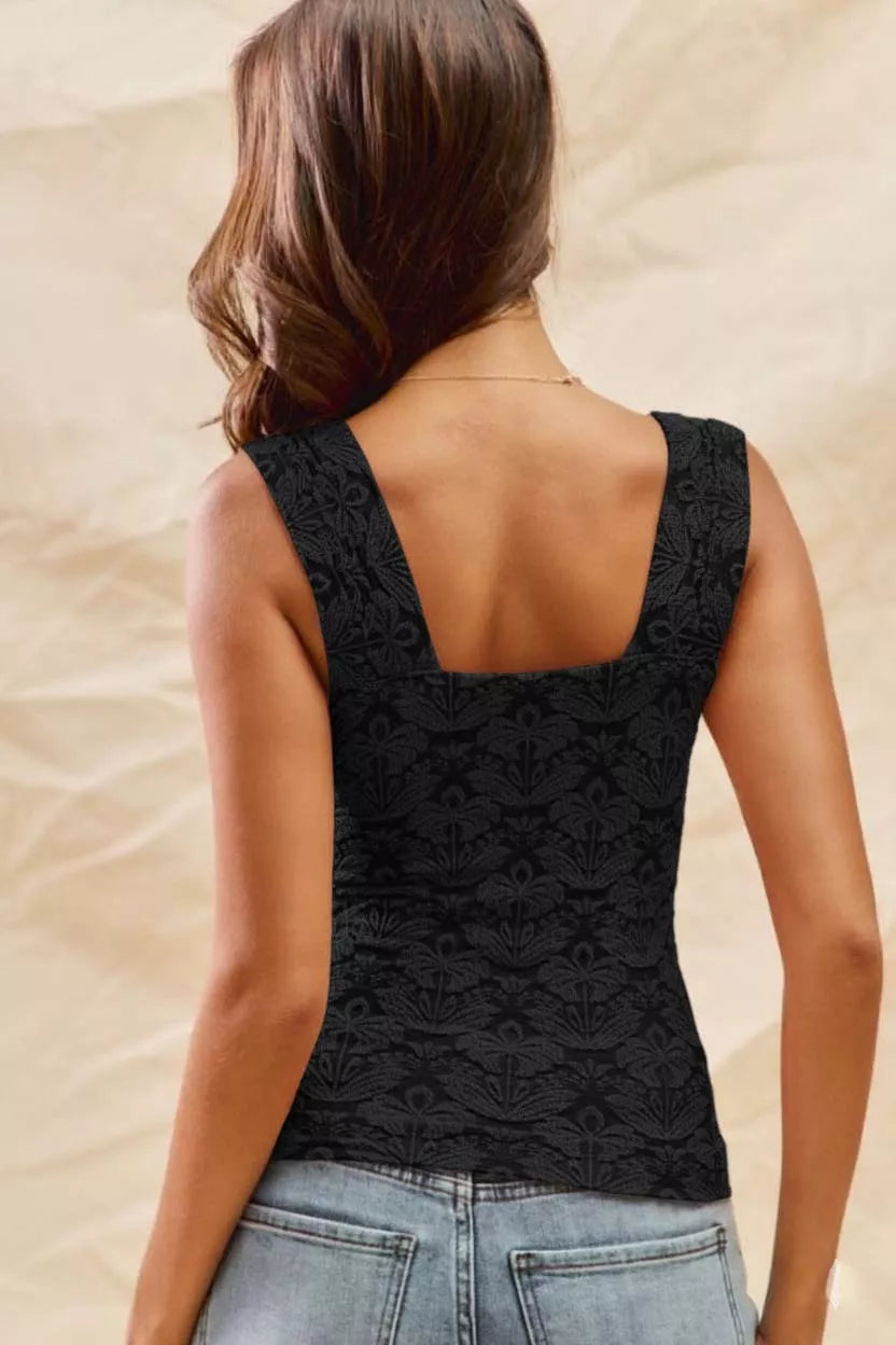 SO ME Floral Jacquard Seamless Tank Top - Lee's Retail