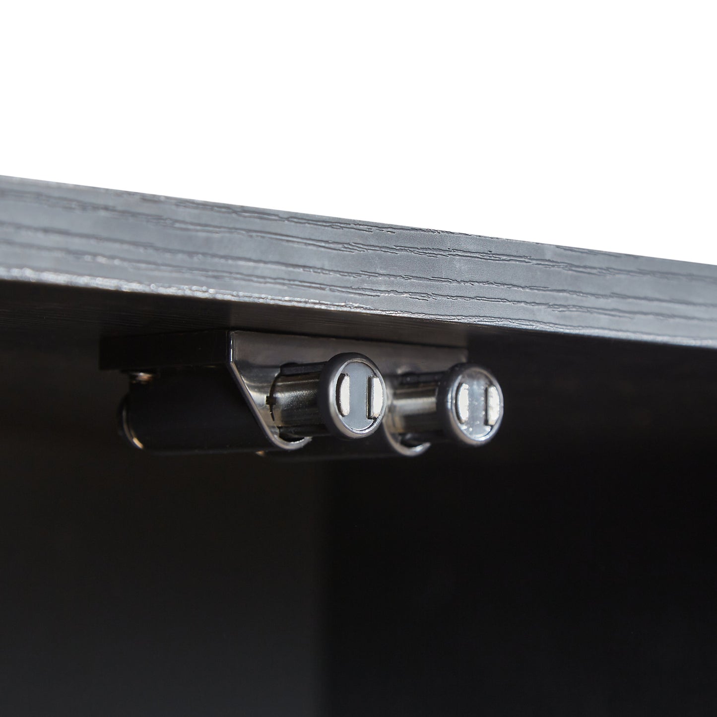 Modern 64-Inch Wavy TV Cabinet with LED Lights, Black, Particleboard and MDF, 64''W x 15''D x 24''H