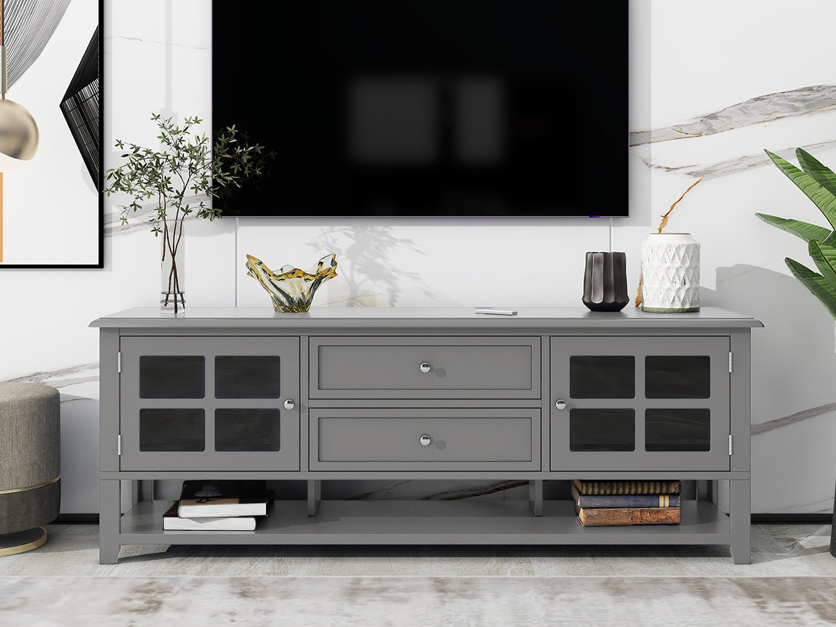 TV Stand for TVs up to 60'', Entertainment Center with Multifunctional Storage Space, TV Cabinet with Modern Design, Media Console for Living Room, Bedroom