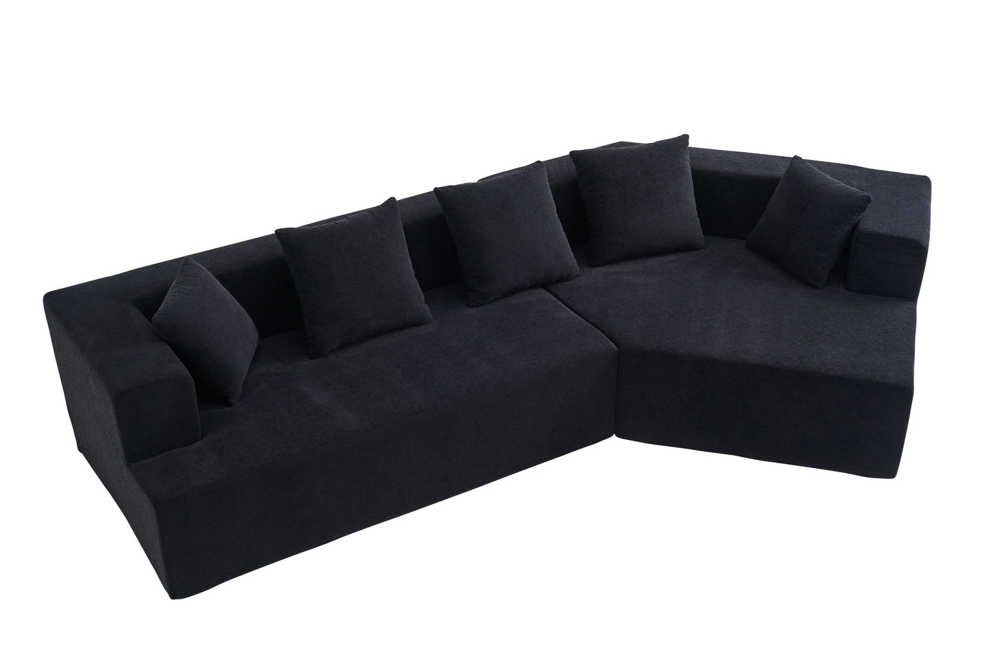 Memory Foam Couch, No Installation & Easy to Transport, Deep Seat Modern Sofa with Chenille Fabric, Couch for Living Room, Bedroom, Apartment, Home Office