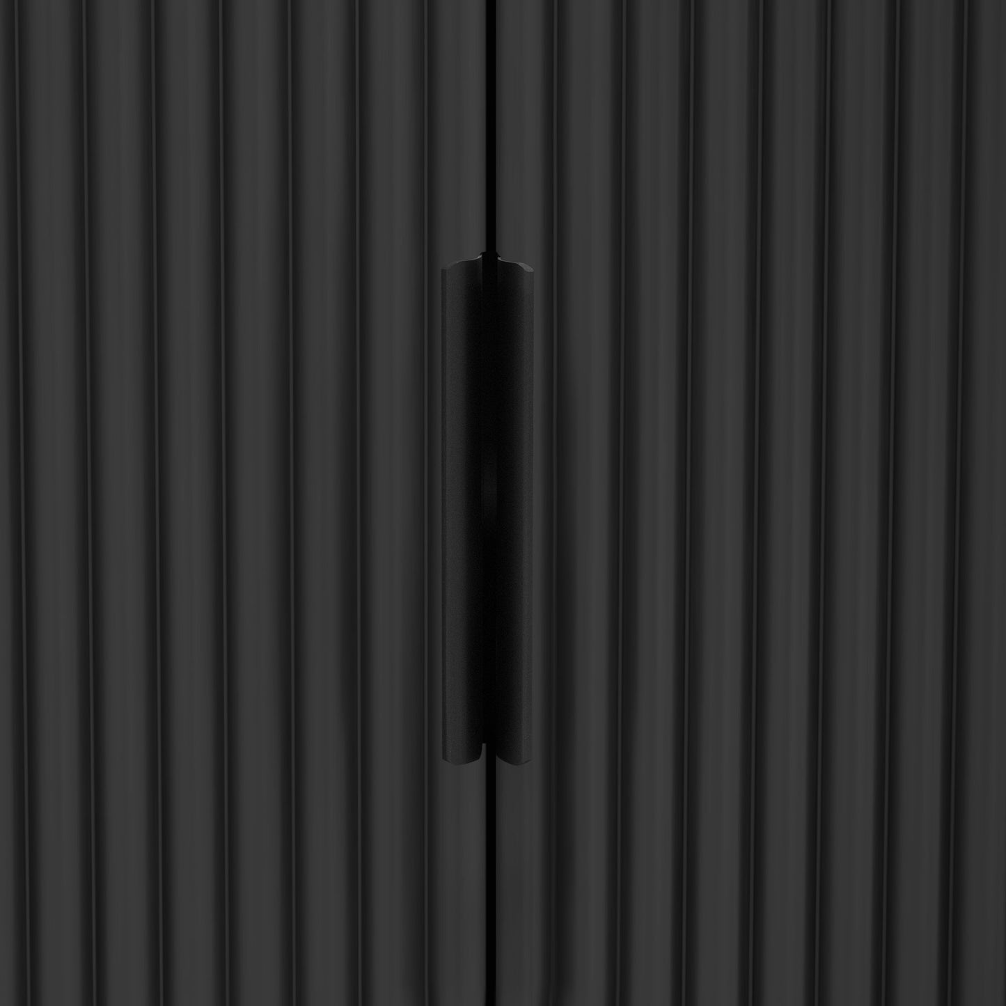U_STYLE Vertical Striped Door Storage Cabinet with Metal Handles, Adjustable, Suitable for Study, Entryway and Living Room