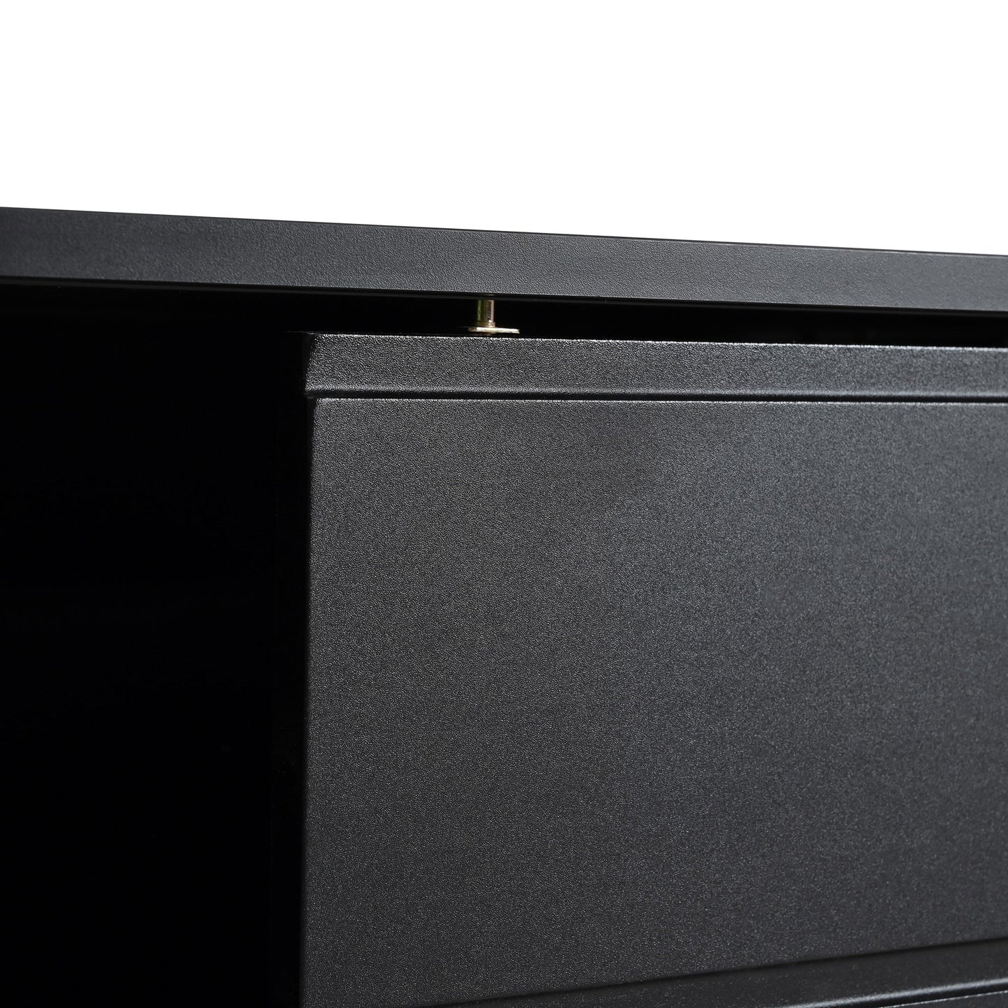ON-TREND Modern TV Stand with Fluted Glass Door for TVs Up to 100', Media Console with Sliding Door & 2 Drawers, Free-Combination Entertainment Center with LED Light for Living Room, Bedroom, Black