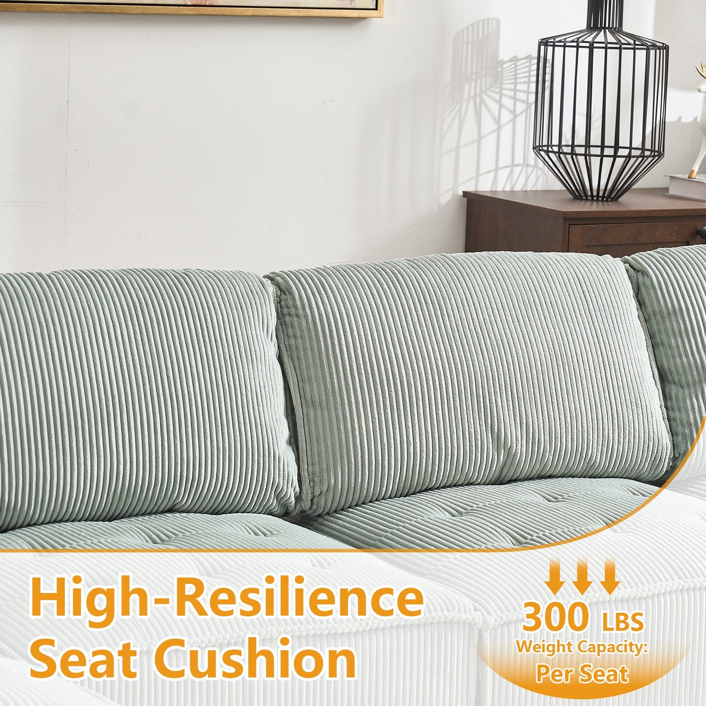 UNITED WE WIN Modular Sectional Sofa U Shaped Modular Couch with Reversible Chaise Modular Sofa Sectional Couch,6- Seat Convertible Sofa,Fit for Living Room