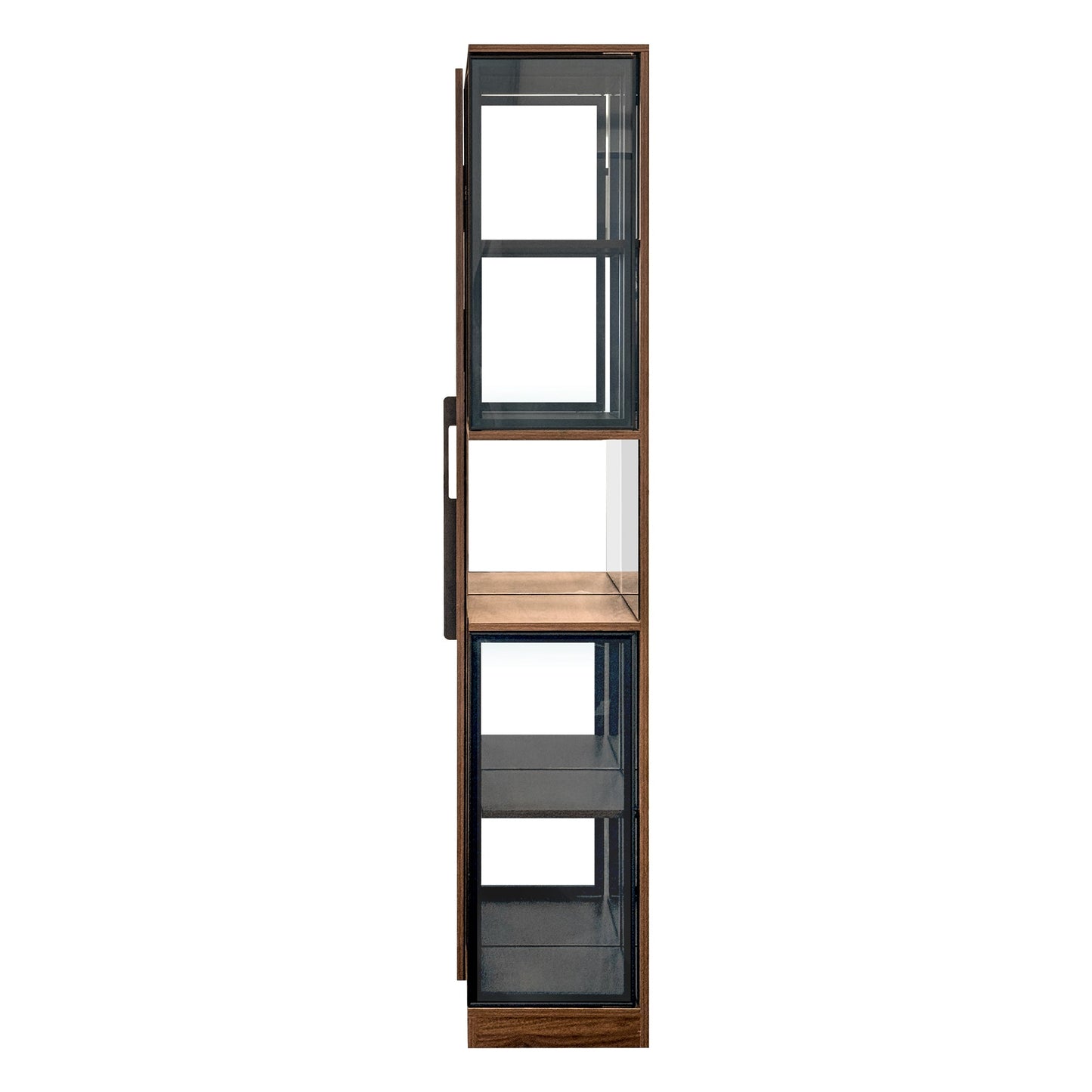 70' Display Cabinet with Glass Doors and Lights, with multi-functional pull-out multi-tier storage shelf , Wooden Display Storage Cabinets