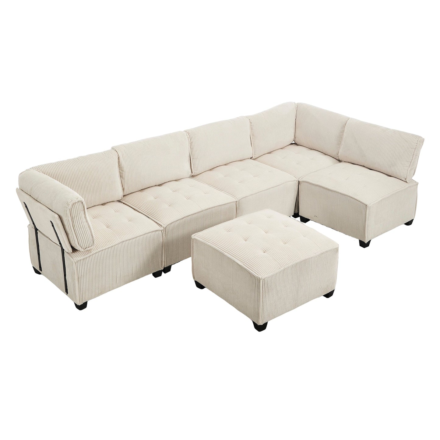 UNITED WE WIN Modular Sectional Sofa U Shaped Modular Couch with Reversible Chaise Modular Sofa Sectional Couch,6- Seat Convertible Sofa,Fit for Living Room