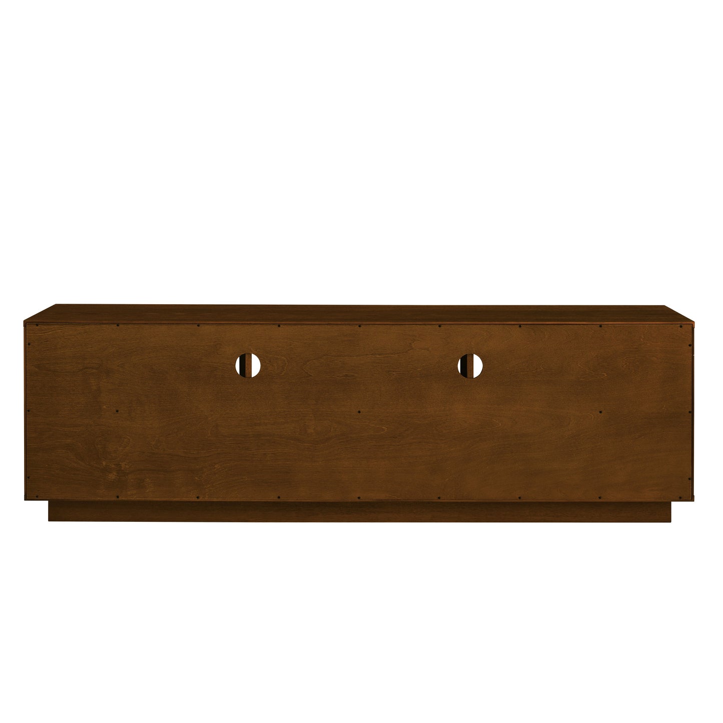 63' Mid-Century Modern TV Stand for TVs up to 75', Thick Sturdy Farmhouse Entertainment Cabinet, Media Console for Living Room, Louver Design & Solid Wood Drawers & Outlet Holes, Walnut