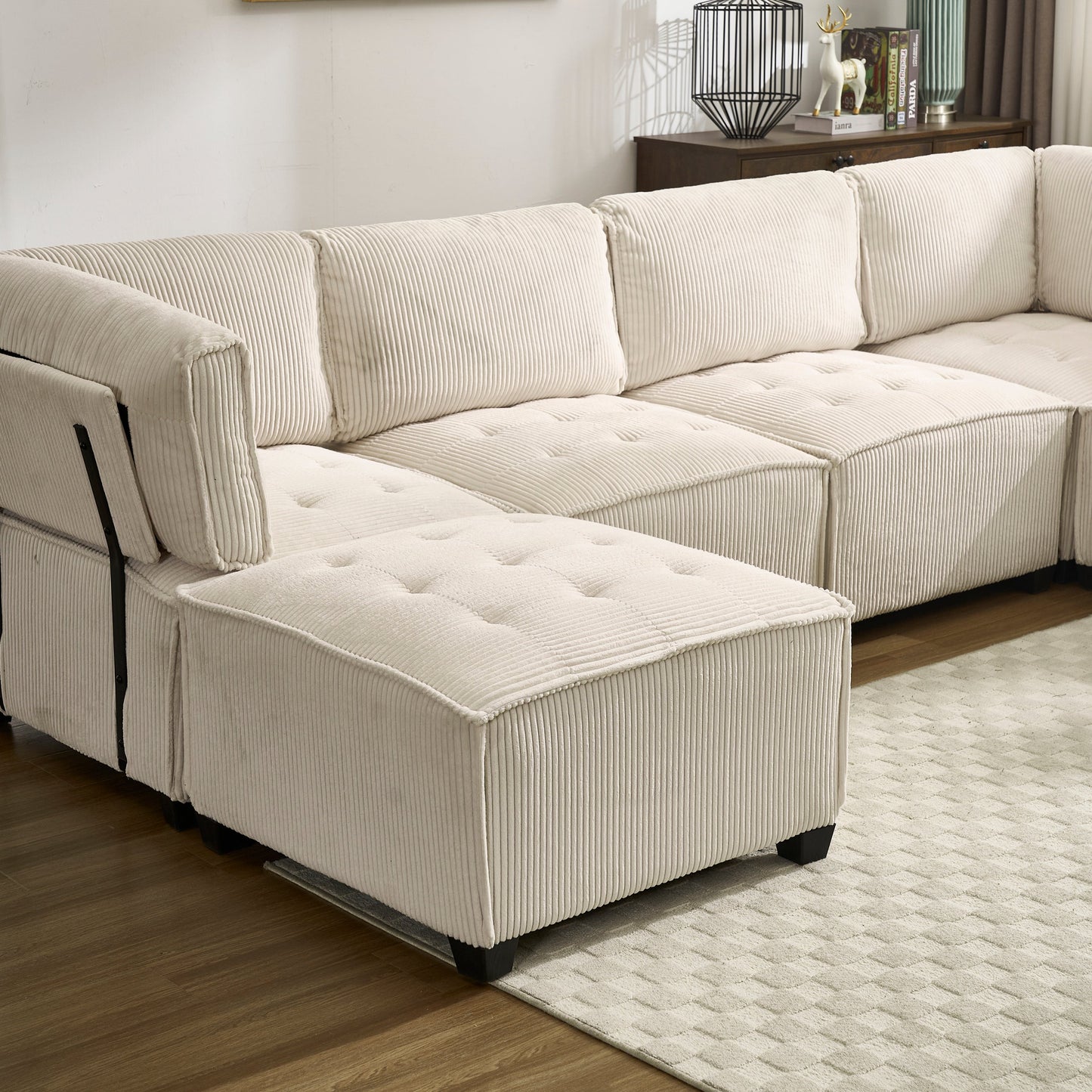 UNITED WE WIN Modular Sectional Sofa U Shaped Modular Couch with Reversible Chaise Modular Sofa Sectional Couch,6- Seat Convertible Sofa,Fit for Living Room