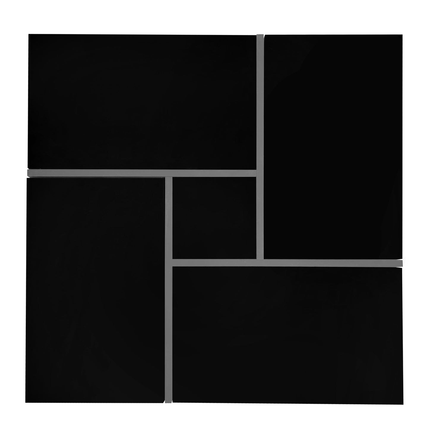 ON-TREND Unique Design Coffee Table with 4 Hidden Storage Compartments, Square Cocktail Table with Extendable Sliding Tabletop, UV High-gloss Design Center Table for Living Room, 31.5'x 31.5'
