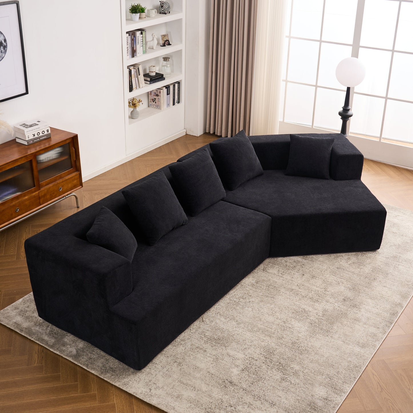 Memory Foam Couch, No Installation & Easy to Transport, Deep Seat Modern Sofa with Chenille Fabric, Couch for Living Room, Bedroom, Apartment, Home Office