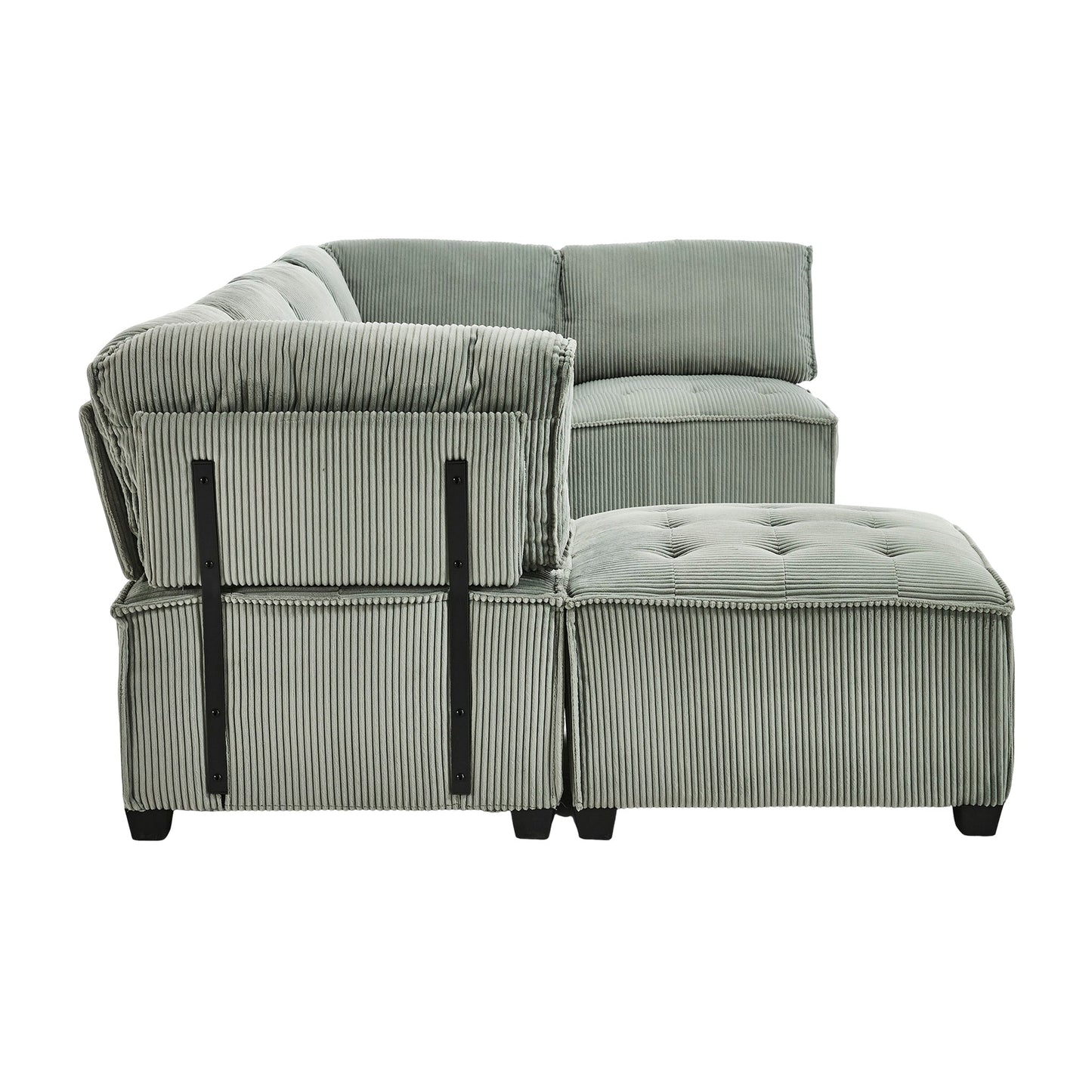UNITED WE WIN Modular Sectional Sofa U Shaped Modular Couch with Reversible Chaise Modular Sofa Sectional Couch,6- Seat Convertible Sofa,Fit for Living Room