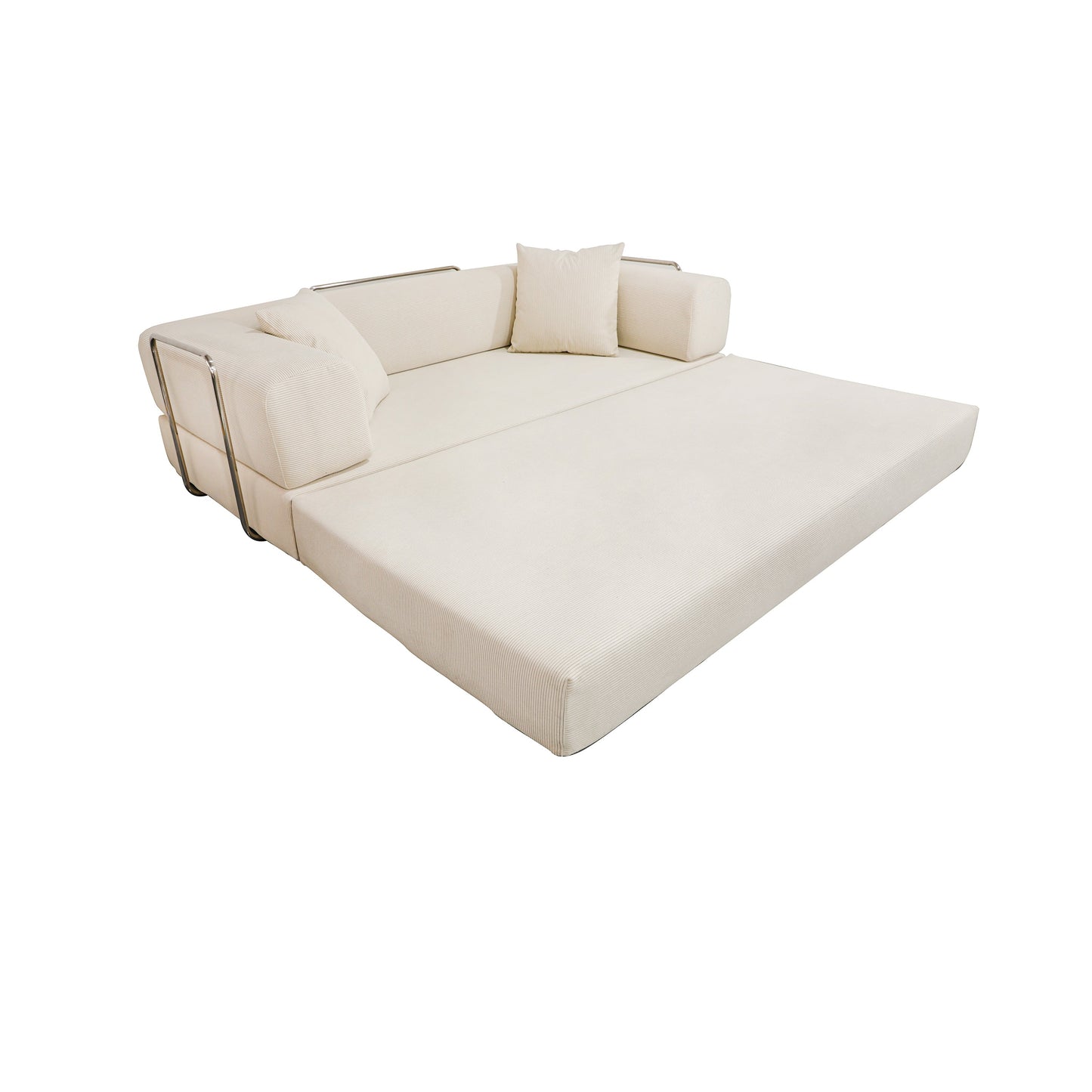 Double sofa, sofa bed, multifunctional compression sofa, wide body sofa, pure sponge sofa, fine striped velvet fabric sofa