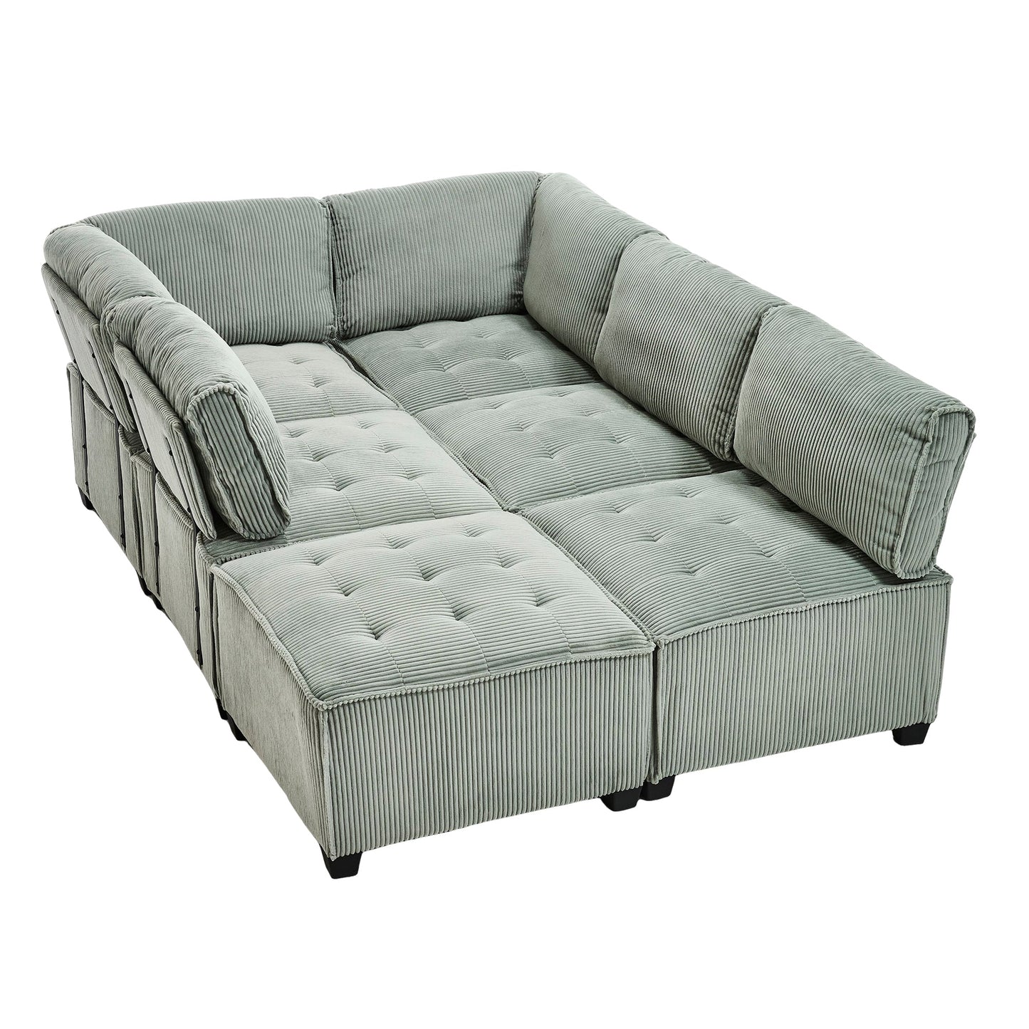UNITED WE WIN Modular Sectional Sofa U Shaped Modular Couch with Reversible Chaise Modular Sofa Sectional Couch,6- Seat Convertible Sofa,Fit for Living Room
