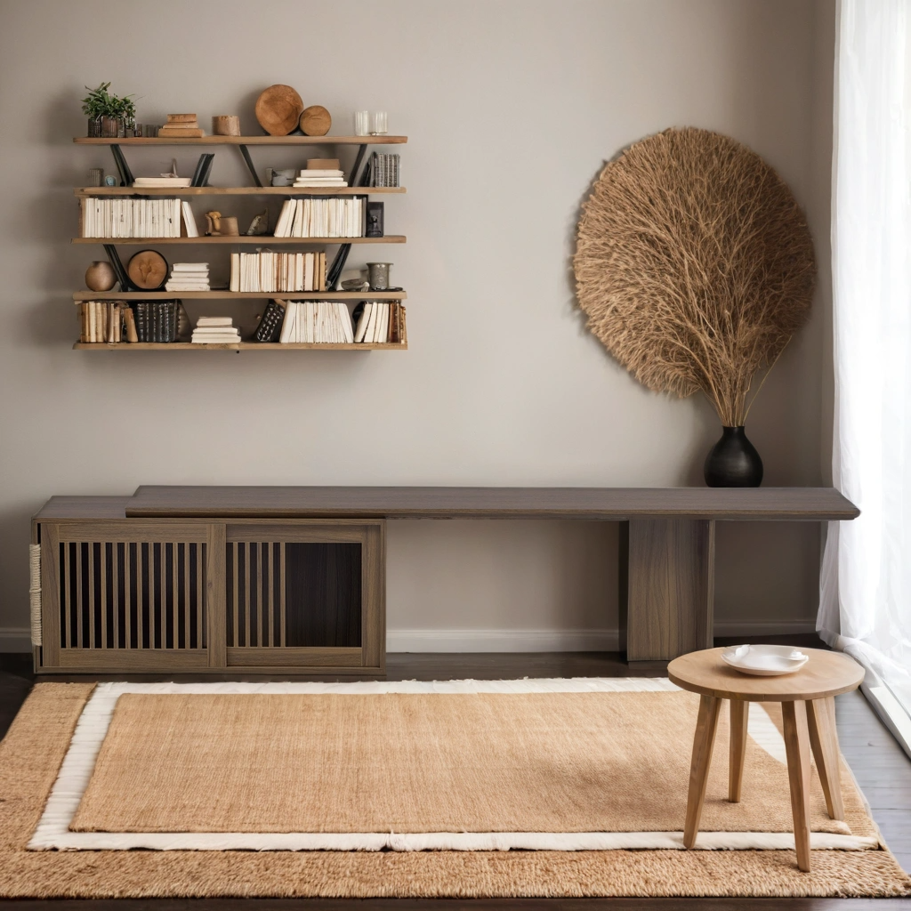 Mid-Century Modern 2 in 1 Cat Furniture Walnut TV Stand With Extendable table, Litter Box Enclosure with Cat Scratcher