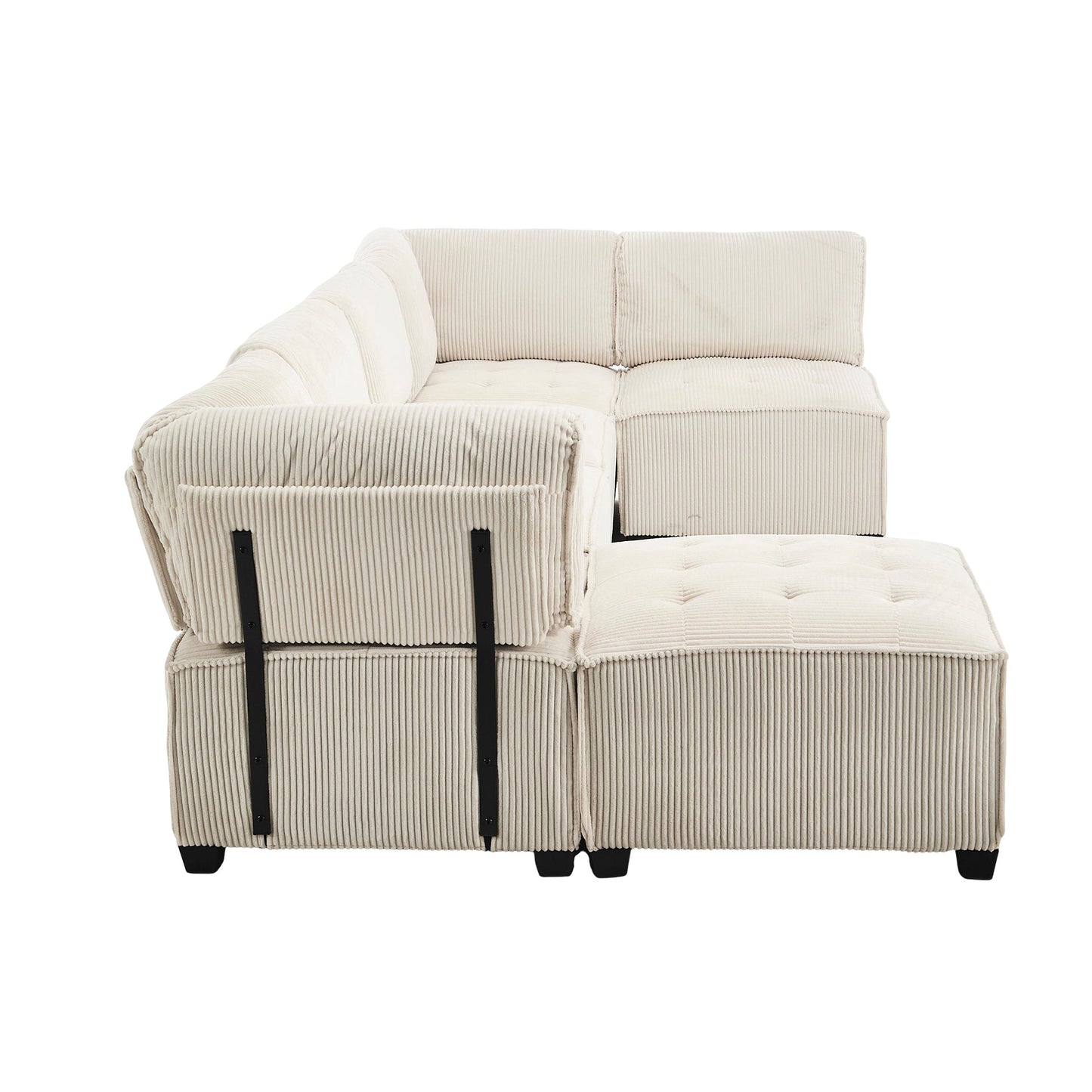 UNITED WE WIN Modular Sectional Sofa U Shaped Modular Couch with Reversible Chaise Modular Sofa Sectional Couch,6- Seat Convertible Sofa,Fit for Living Room