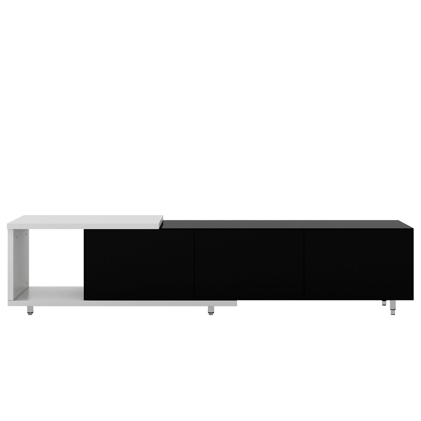 U-Can 70.1''-100'' Modern Stylish TV Stand TV Cabinet for 80+inch TV, White+Black, (Old SKU:WF299723AAB)