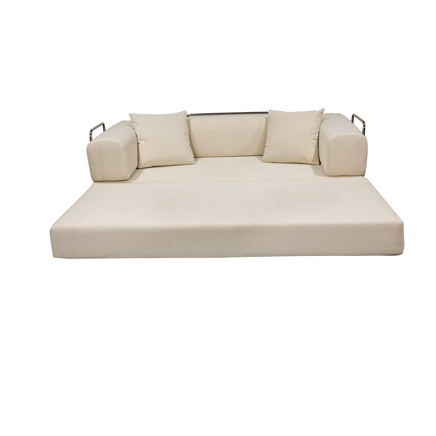 Double sofa, sofa bed, multifunctional compression sofa, wide body sofa, pure sponge sofa, fine striped velvet fabric sofa
