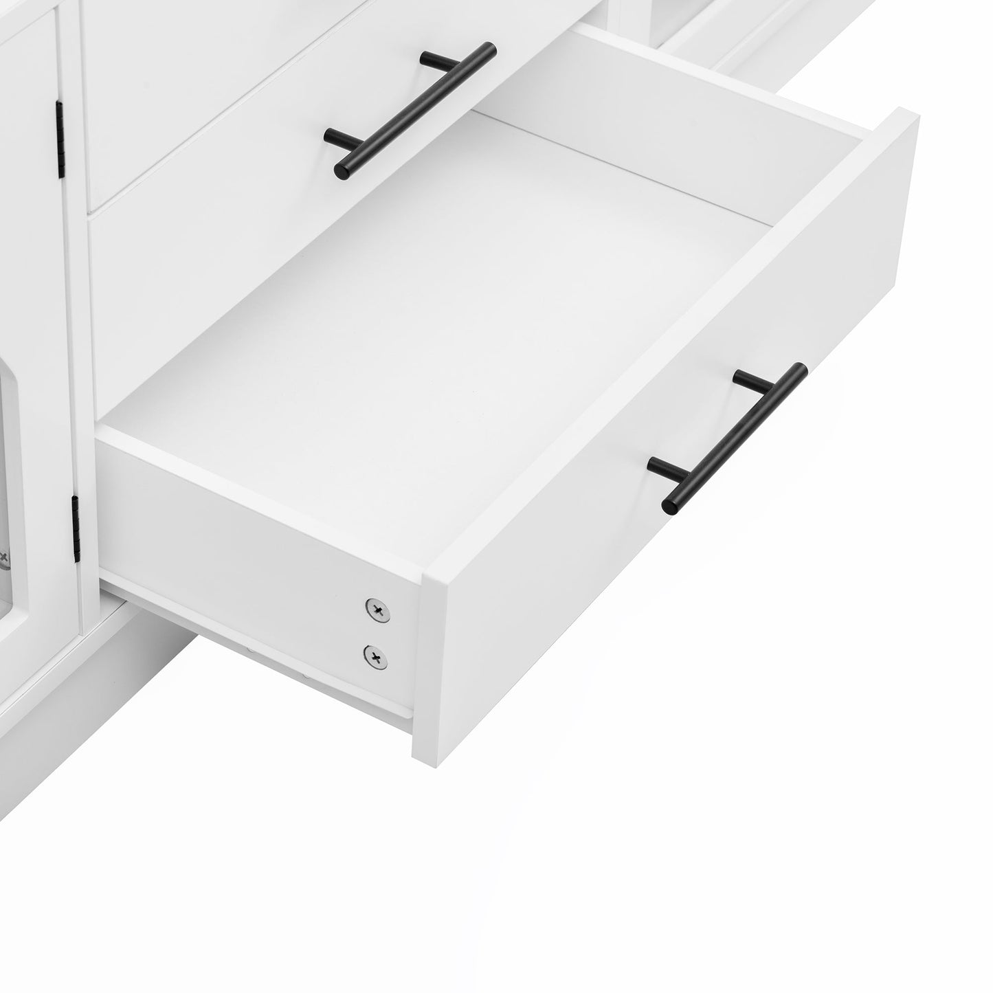 U-Can 68.9'' Modern Minimalist TV Stand for TVs up to 75 Inches, Entertainment Center Media Console Cabinet with Adjustable Shelves for Living room
