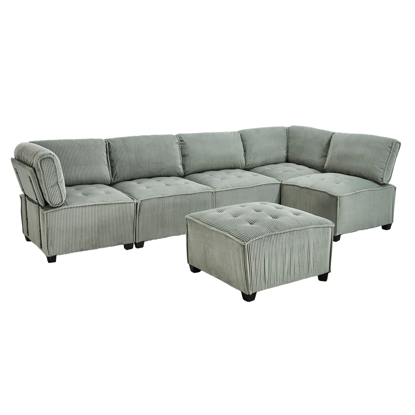 UNITED WE WIN Modular Sectional Sofa U Shaped Modular Couch with Reversible Chaise Modular Sofa Sectional Couch,6- Seat Convertible Sofa,Fit for Living Room