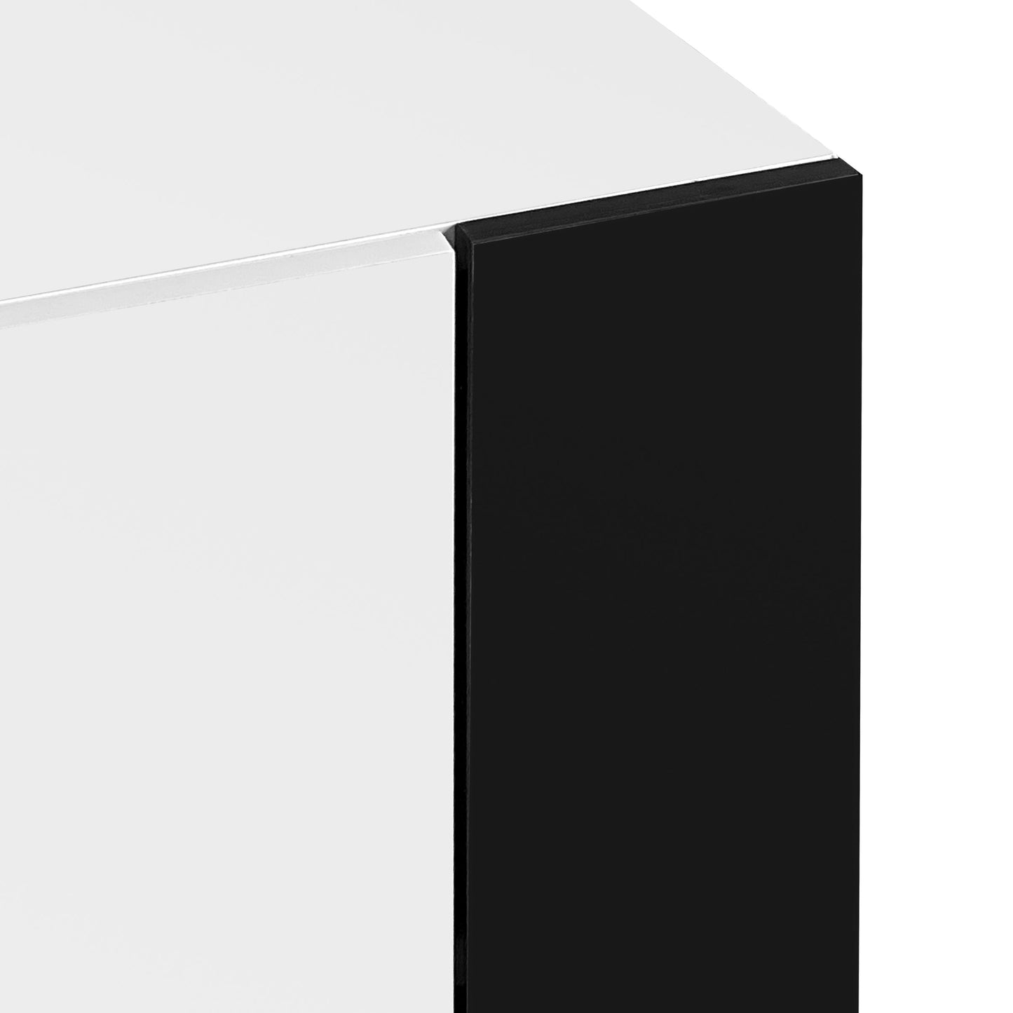 ON-TREND Modern TV Stand with 34.2' Non-heating Electric Fireplace, High Gloss Entertainment Center with 2 Cabinets, Media Console for TVs up to 78', White