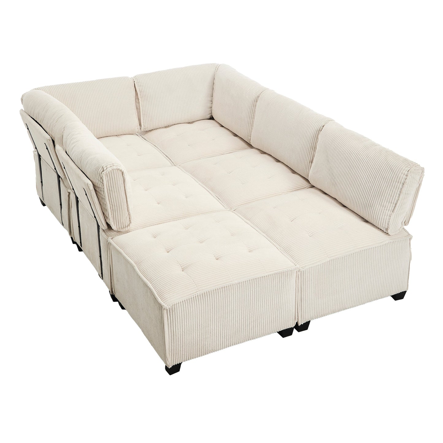UNITED WE WIN Modular Sectional Sofa U Shaped Modular Couch with Reversible Chaise Modular Sofa Sectional Couch,6- Seat Convertible Sofa,Fit for Living Room