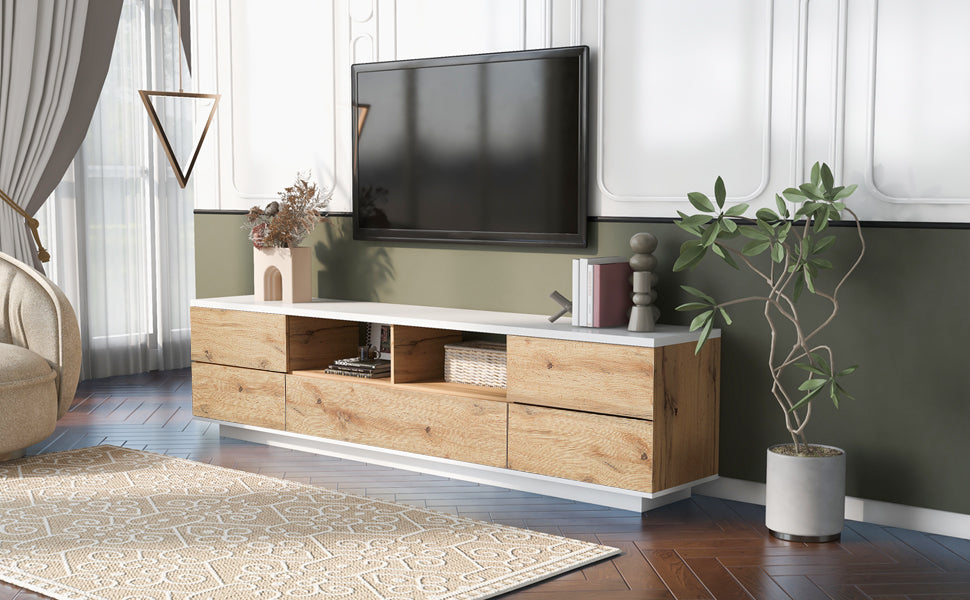 Modern TV stand for TVs up to 80'' , Media Console with Multi-Functional Storage, Entertainment Center with Door Rebound Device, TV cabinet for living room,Bedroom