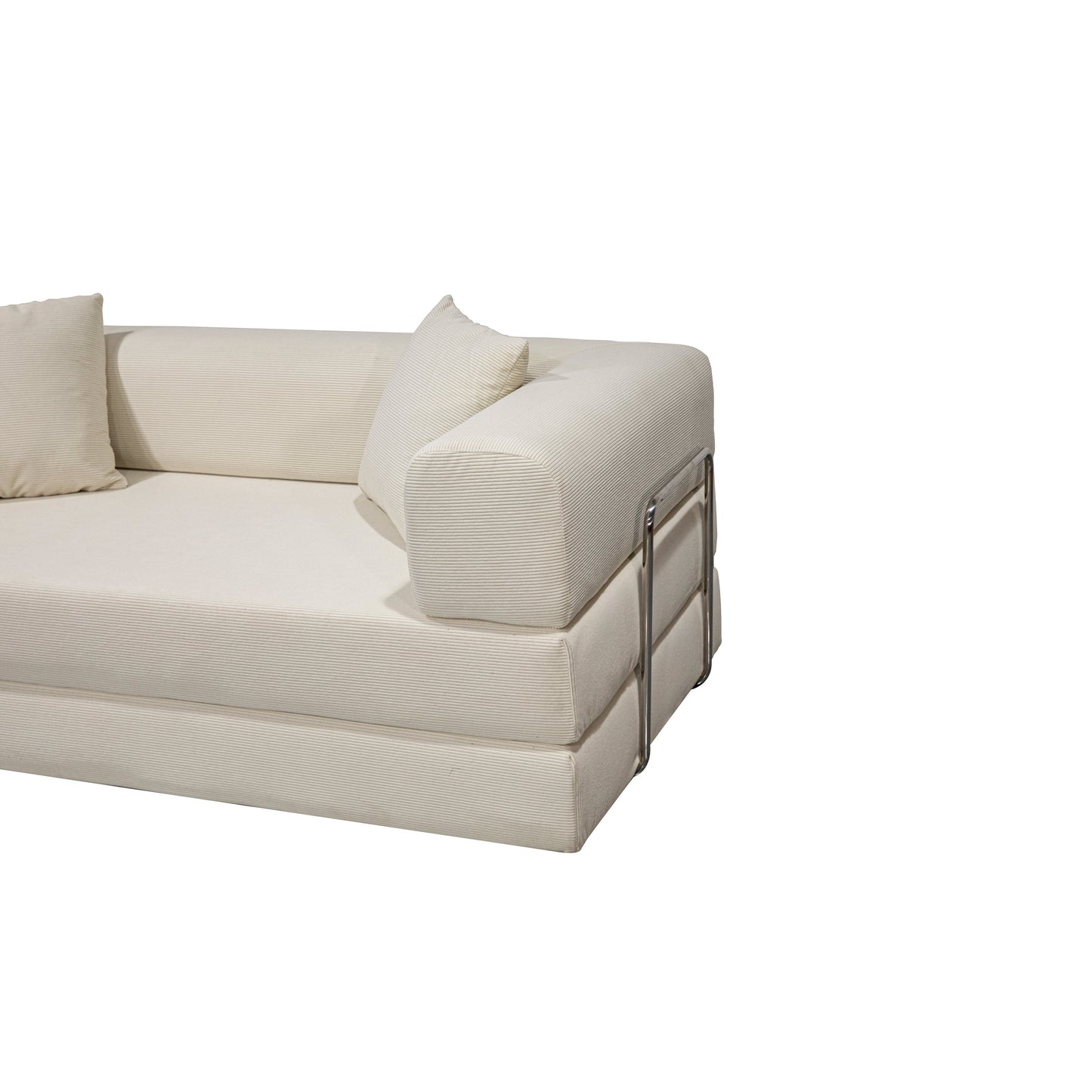 Double sofa, sofa bed, multifunctional compression sofa, wide body sofa, pure sponge sofa, fine striped velvet fabric sofa