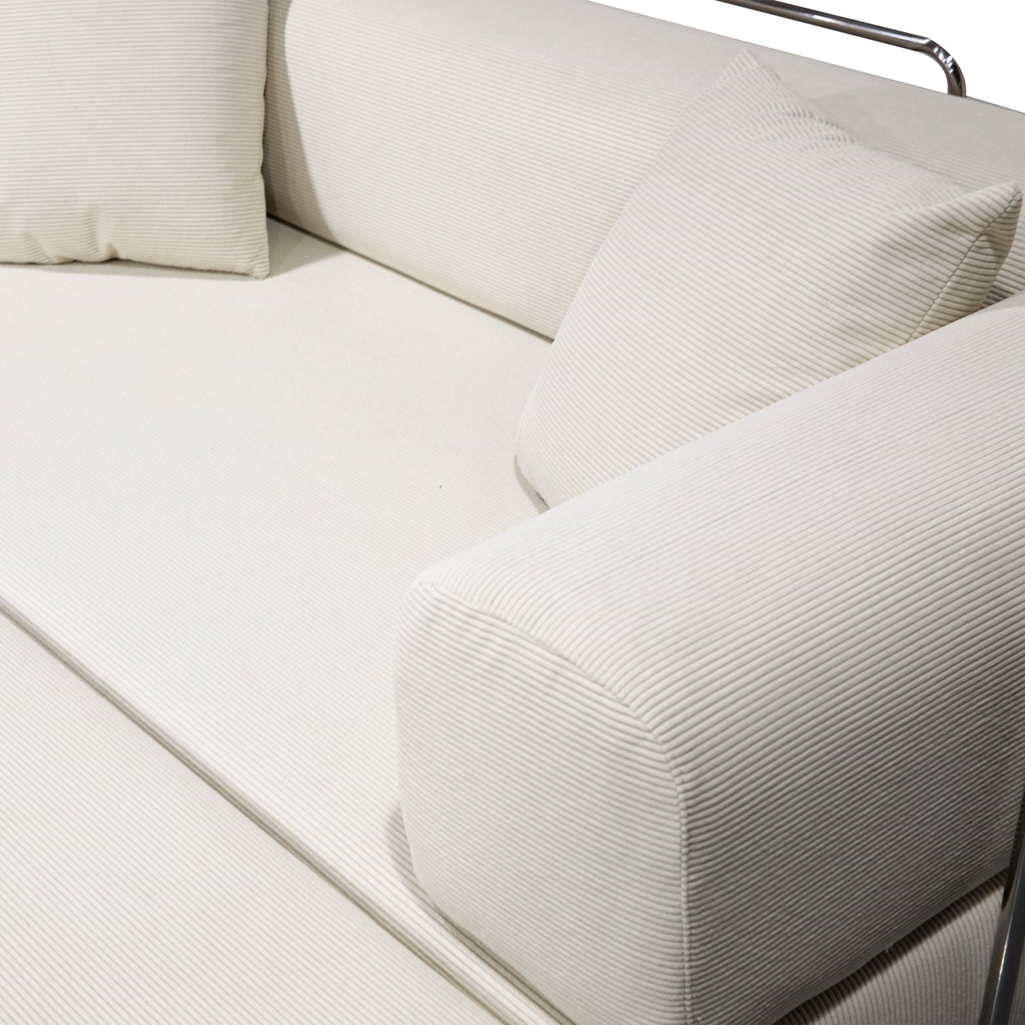 Double sofa, sofa bed, multifunctional compression sofa, wide body sofa, pure sponge sofa, fine striped velvet fabric sofa