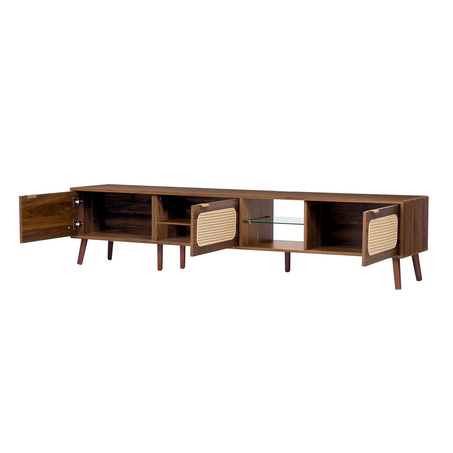 78' TV Stand for 75/80/85 inch TV, Console with Ample Storage for Living Room, Bedroom, Entertainment Center with Open Shelf