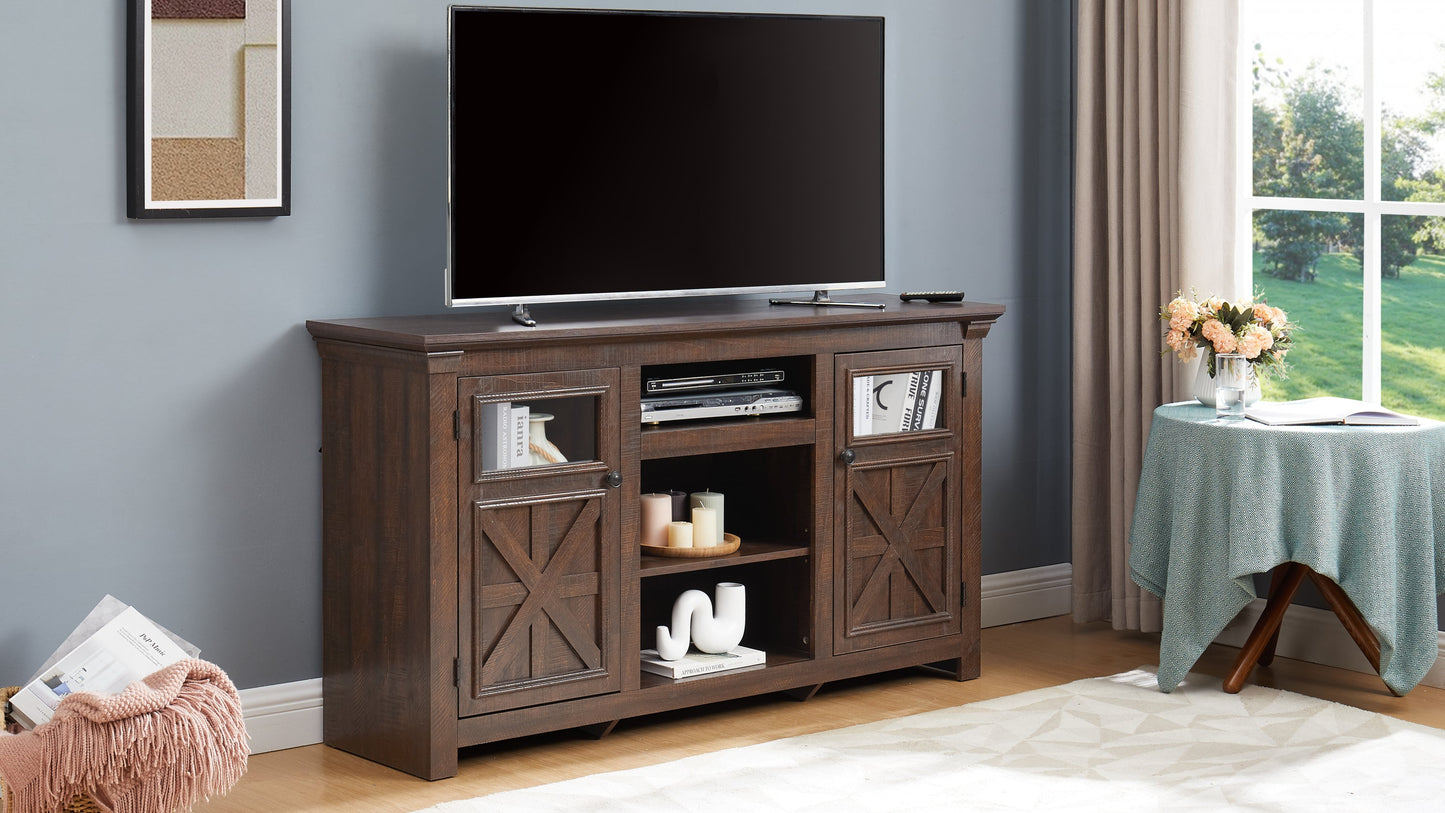 2 Doors Cabinet Farmhouse Cabinet, Farmhouse TV Stand Barn Design,Modern Farmhouse TV Media Stand, Large Barn Inspired Home Entertainment Console,Espresso, 60.23'W*15.35'D*31.7'H
