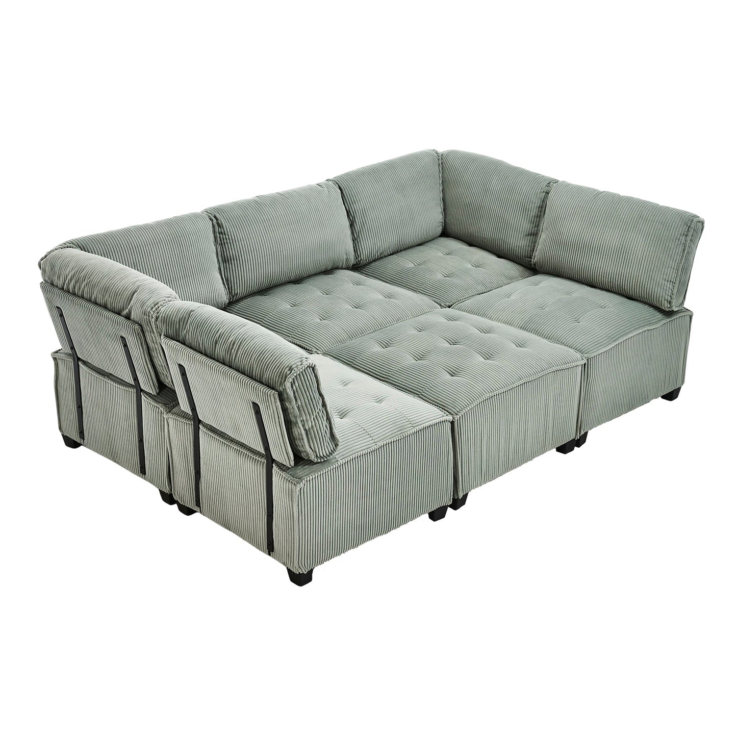 UNITED WE WIN Modular Sectional Sofa U Shaped Modular Couch with Reversible Chaise Modular Sofa Sectional Couch,6- Seat Convertible Sofa,Fit for Living Room