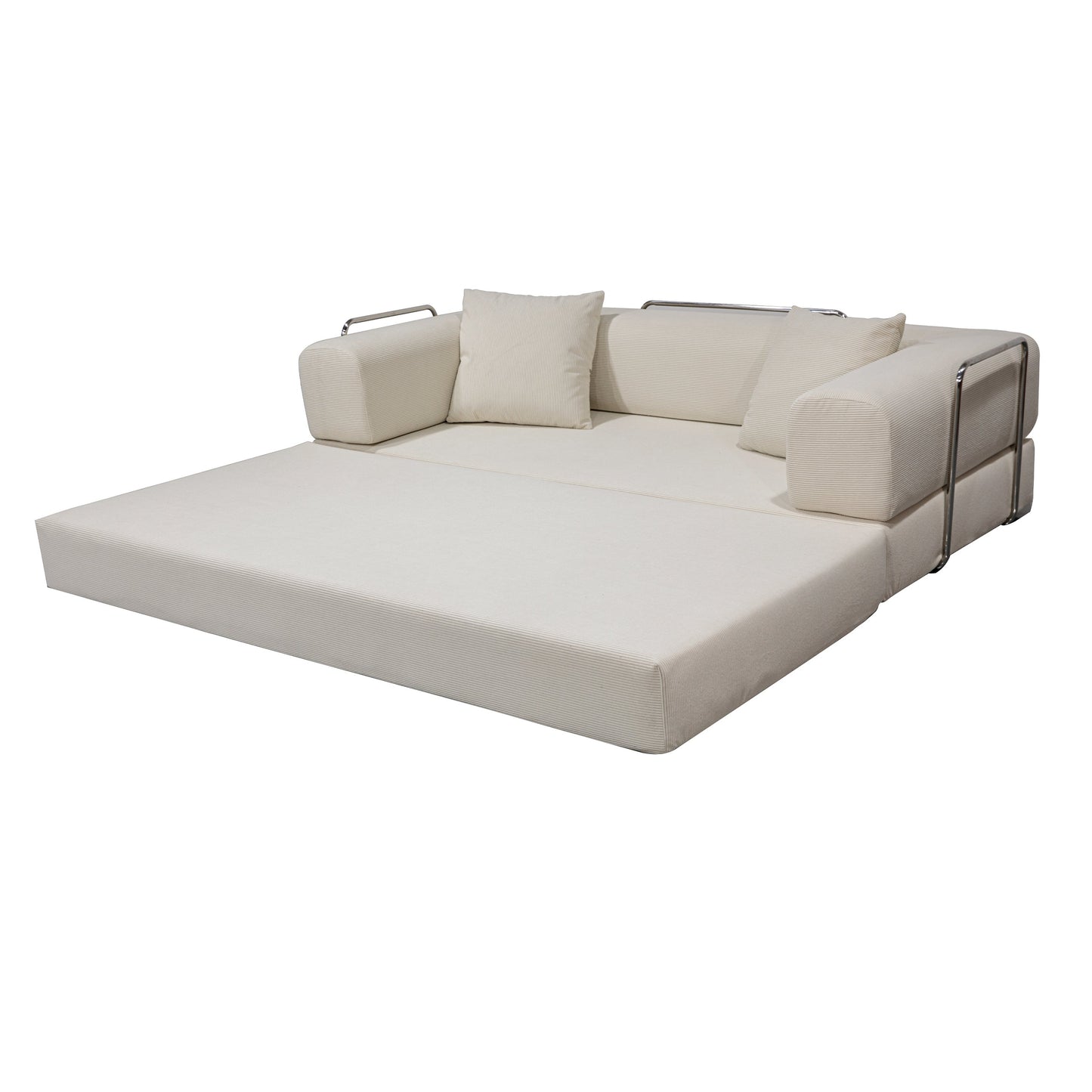 Double sofa, sofa bed, multifunctional compression sofa, wide body sofa, pure sponge sofa, fine striped velvet fabric sofa