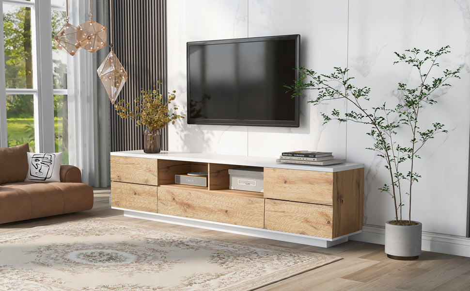 Modern TV stand for TVs up to 80'' , Media Console with Multi-Functional Storage, Entertainment Center with Door Rebound Device, TV cabinet for living room,Bedroom