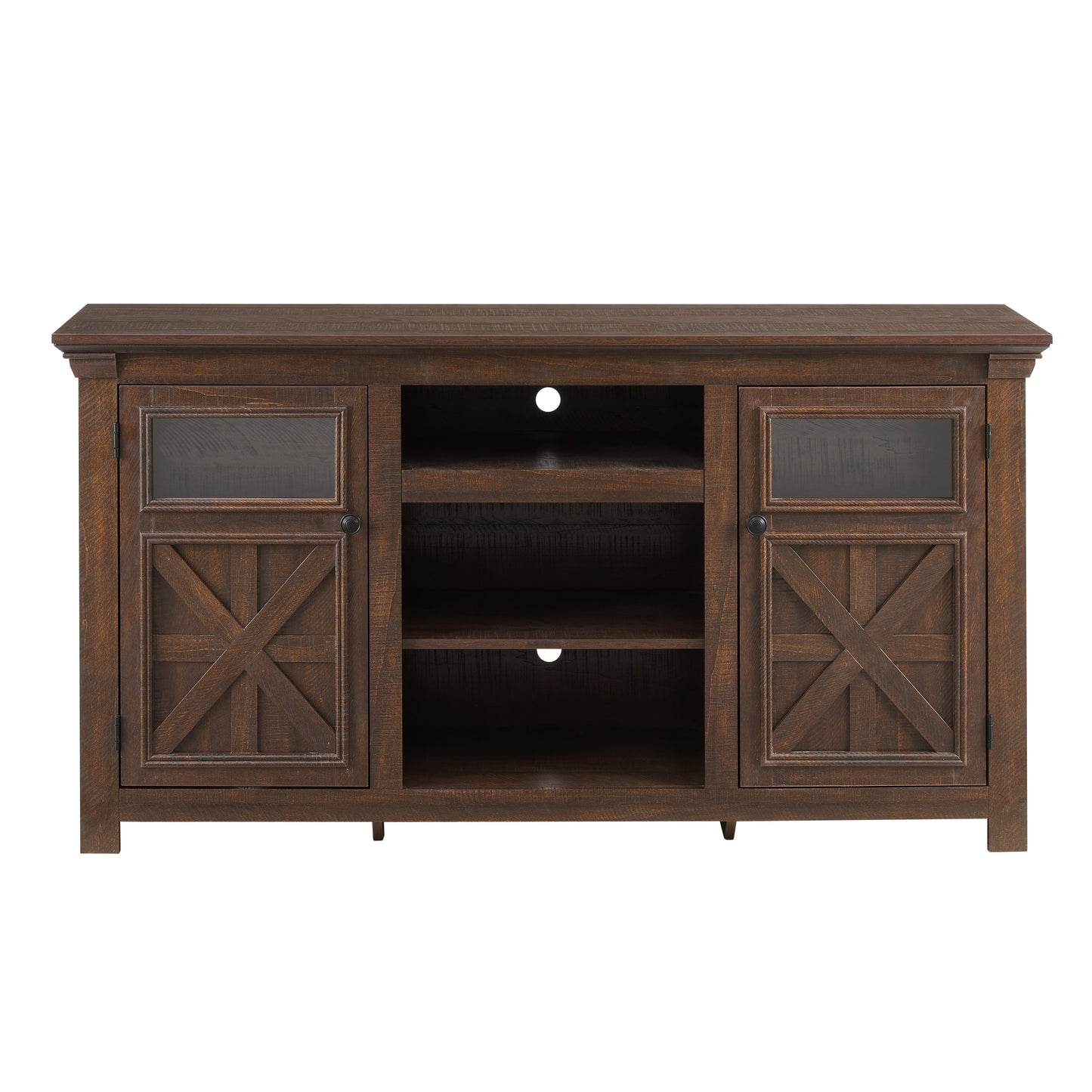 2 Doors Cabinet Farmhouse Cabinet, Farmhouse TV Stand Barn Design,Modern Farmhouse TV Media Stand, Large Barn Inspired Home Entertainment Console,Espresso, 60.23'W*15.35'D*31.7'H