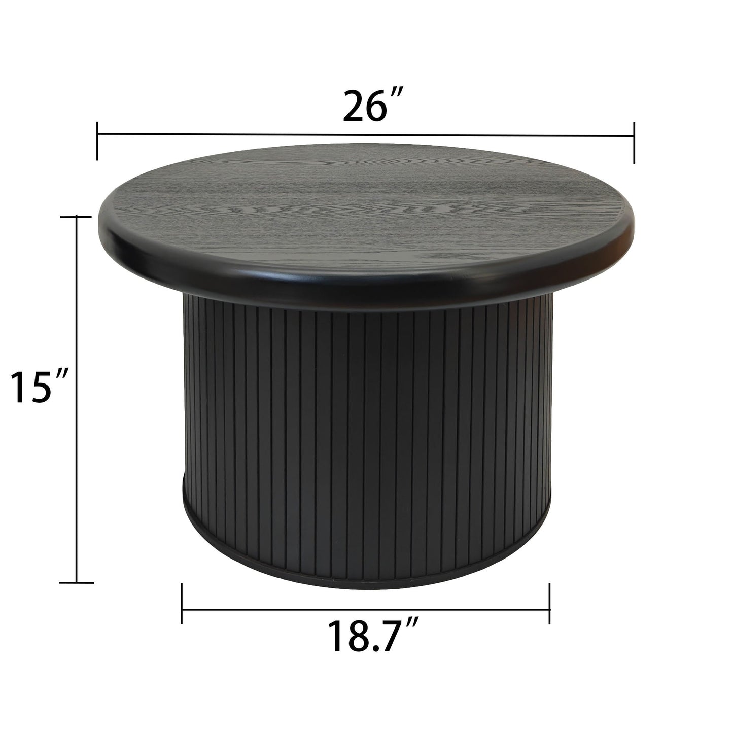Modern Round Coffee Table Set – Dual Table Combination with Unique Fluted Table Leg Design, Stylish Living Room Furniture