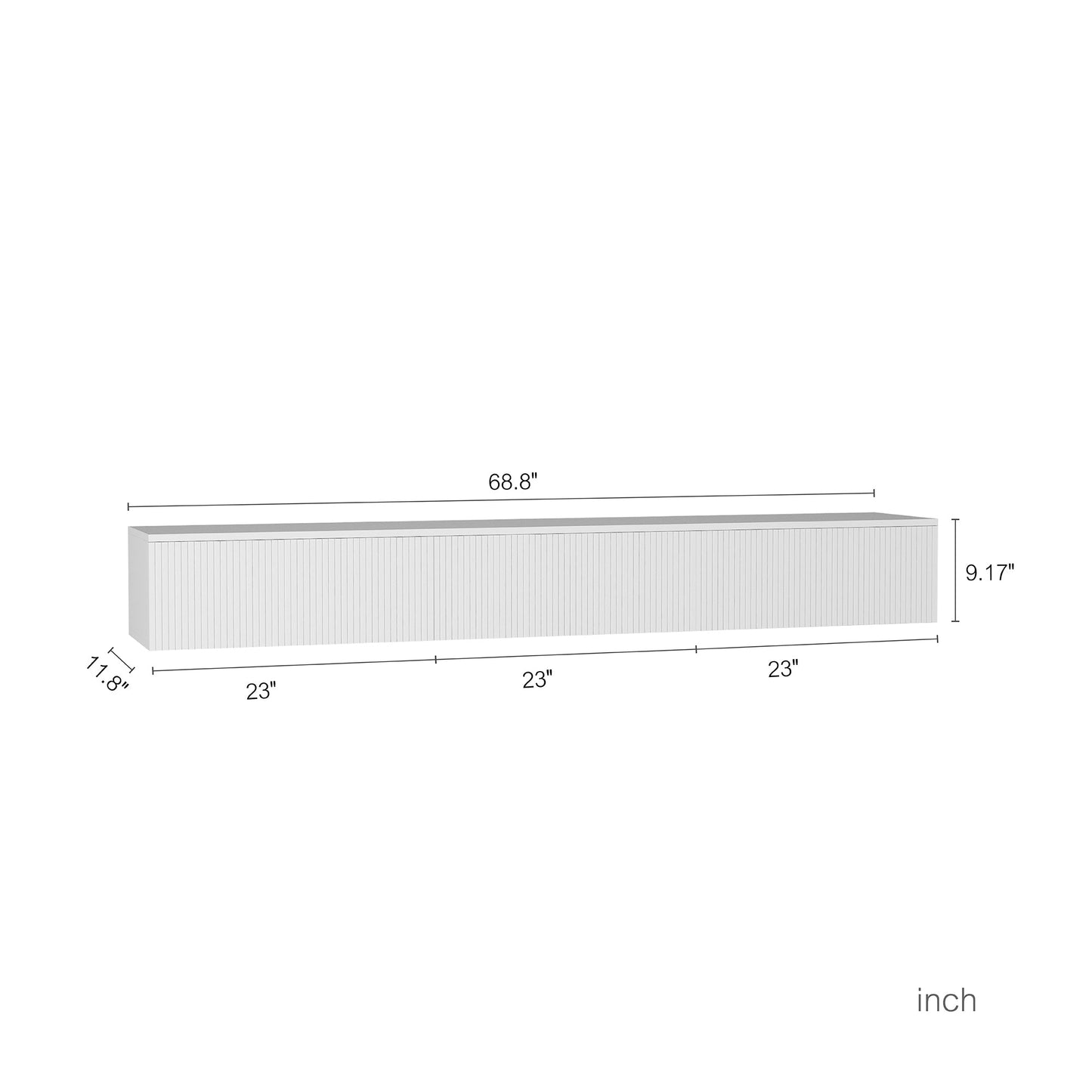 Floating TV Stand Wall Mounted with 16 Color LEDs,69' Modern TV Stand, Floating TV Cabinet Entertainment Center for 55 60 65 Inch TV