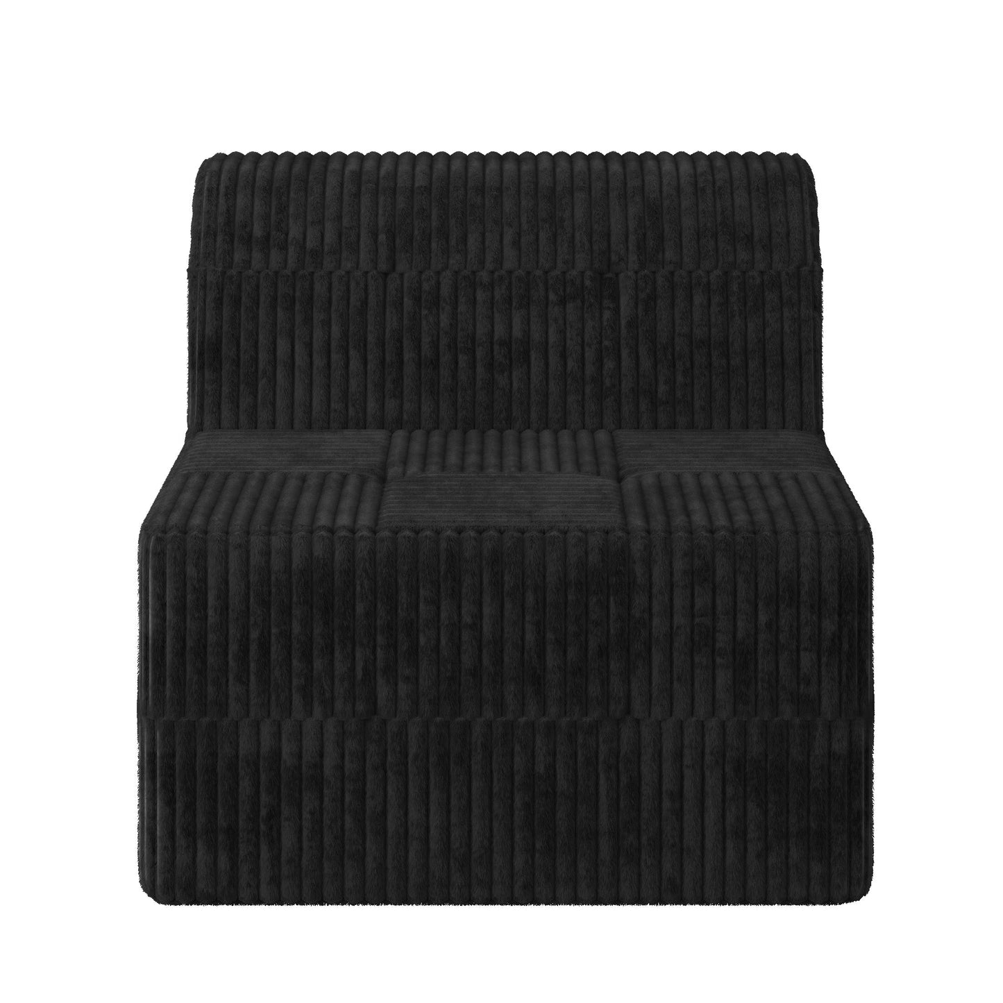 U shape Modular Sectional Sofa,DIY Compressed Sectional Sofa Modern Minimalist Style Corduroy Couch, Sleeper Sofa for Living Room, Bedroom, Comfy Compressed Sofa Couch Space-black