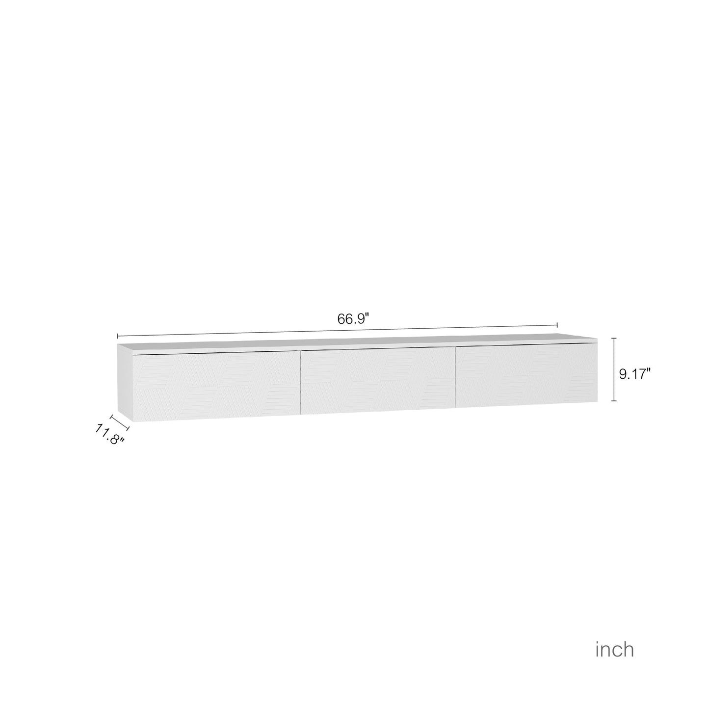 Floating TV Stand Wall Mounted with 16 Color LEDs,67' Modern TV Stand, Floating TV Cabinet Entertainment Center for 55 60 65 Inch TV,White
