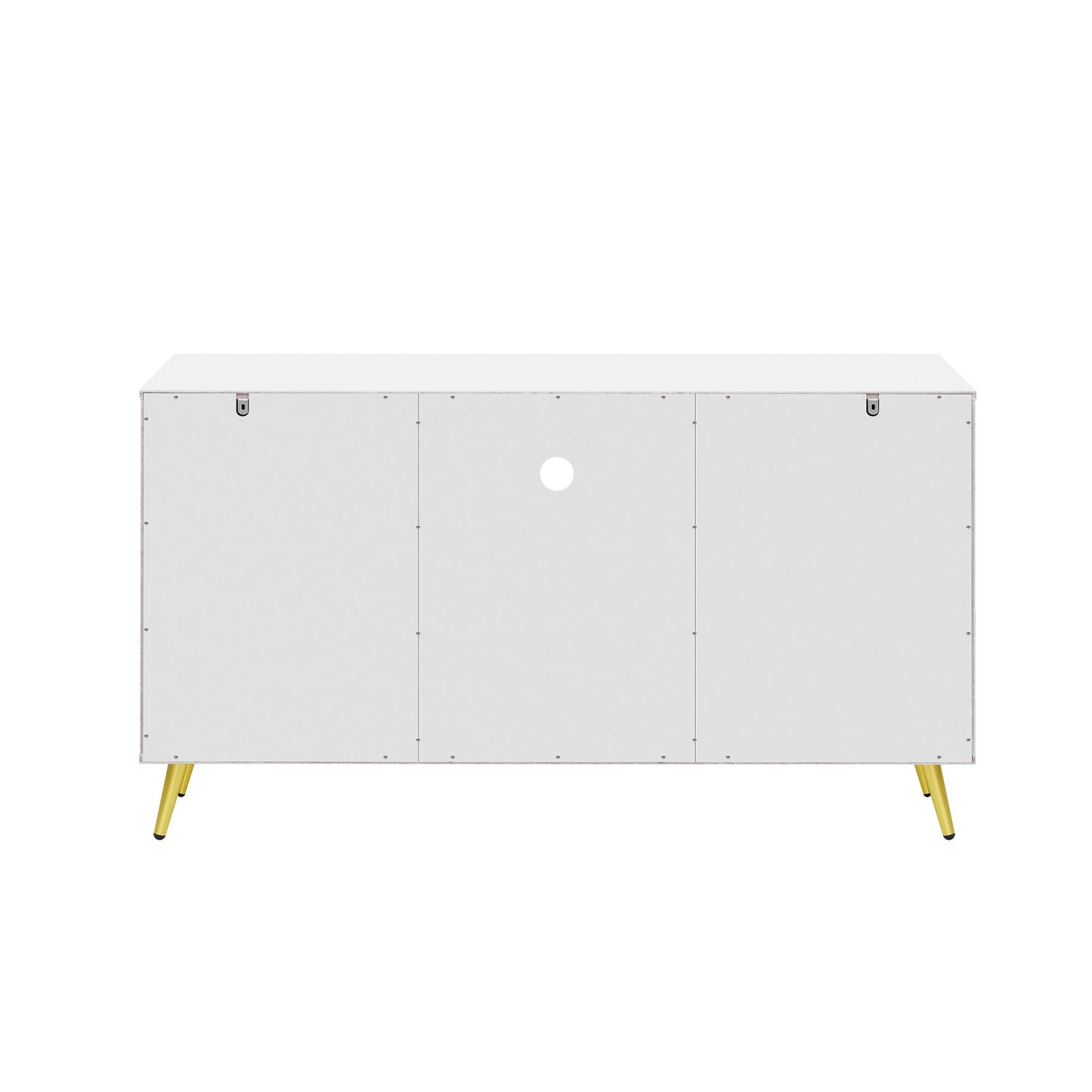 U-Can Modern TV Stand for TVs up to 55 Inches, Entertainment Center Media Console,Adjustable Shelf, Metal Legs, Handles and Anti-tip Device for Living room
