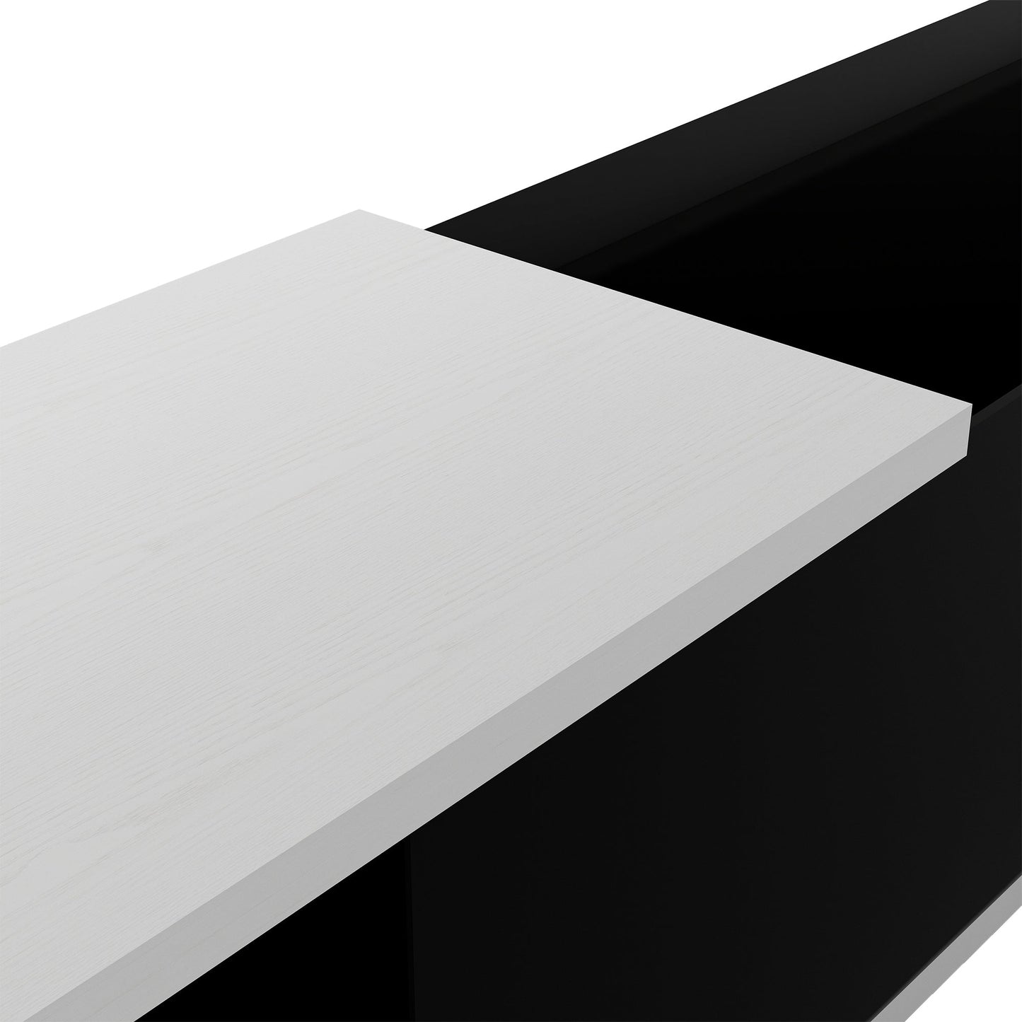 U-Can 70.1''-100'' Modern Stylish TV Stand TV Cabinet for 80+inch TV, White+Black, (Old SKU:WF299723AAB)