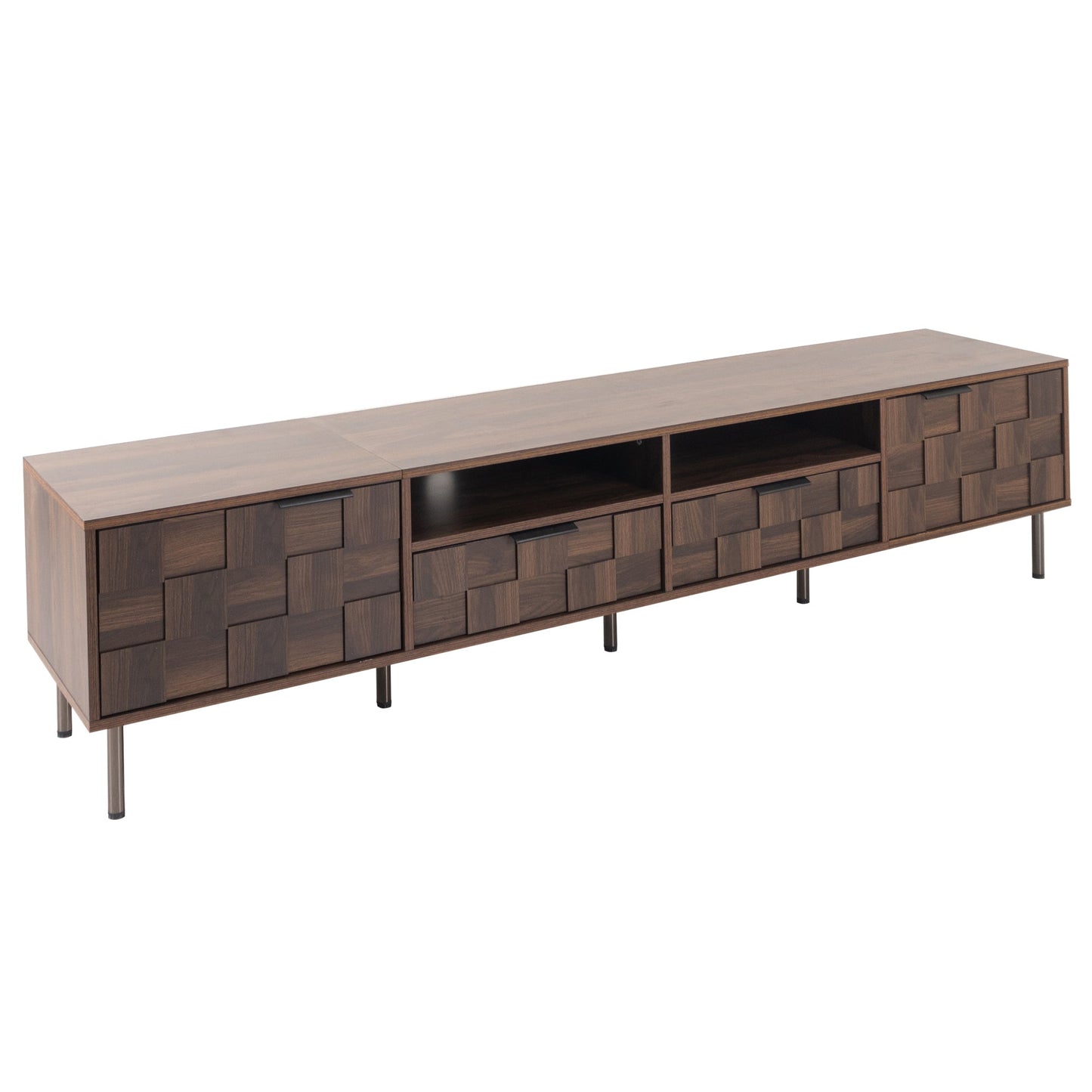 Mid Century TV Stand with 2 Drawers, Media Console Table for TVs up to 85'', Entertainment Center with Storage for Living room, Bedroom, Home Theatre