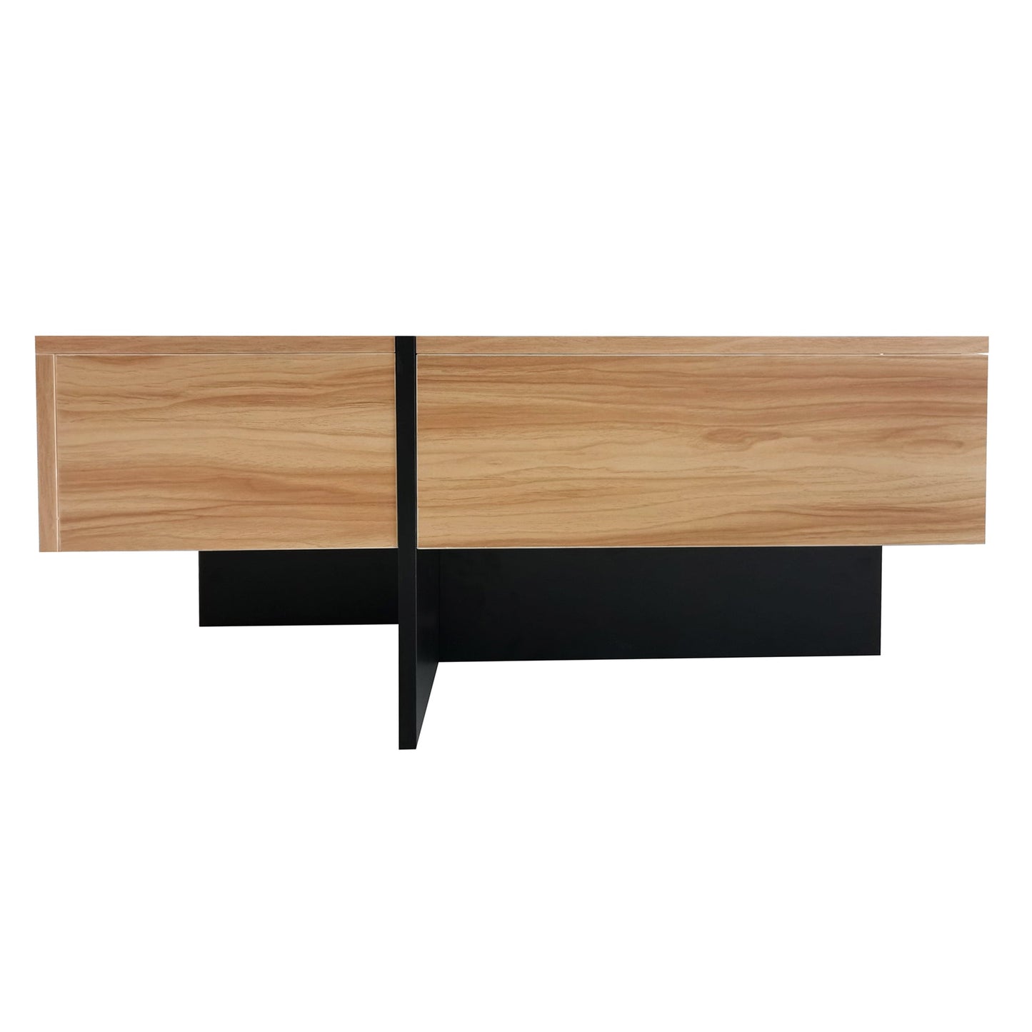 ON-TREND Unique Design Coffee Table with 4 Hidden Storage Compartments, Square Cocktail Table with Extendable Sliding Tabletop, UV High-gloss Design Center Table for Living Room, 31.5'x 31.5'