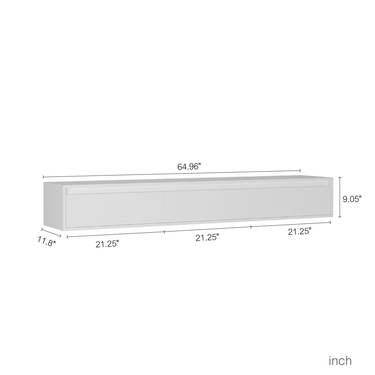 Floating TV Stand, Wall Mounted TV Shelf with Led Lights & Power Outlet,High Gloss TV Cabinet for tv Stands for Living Room