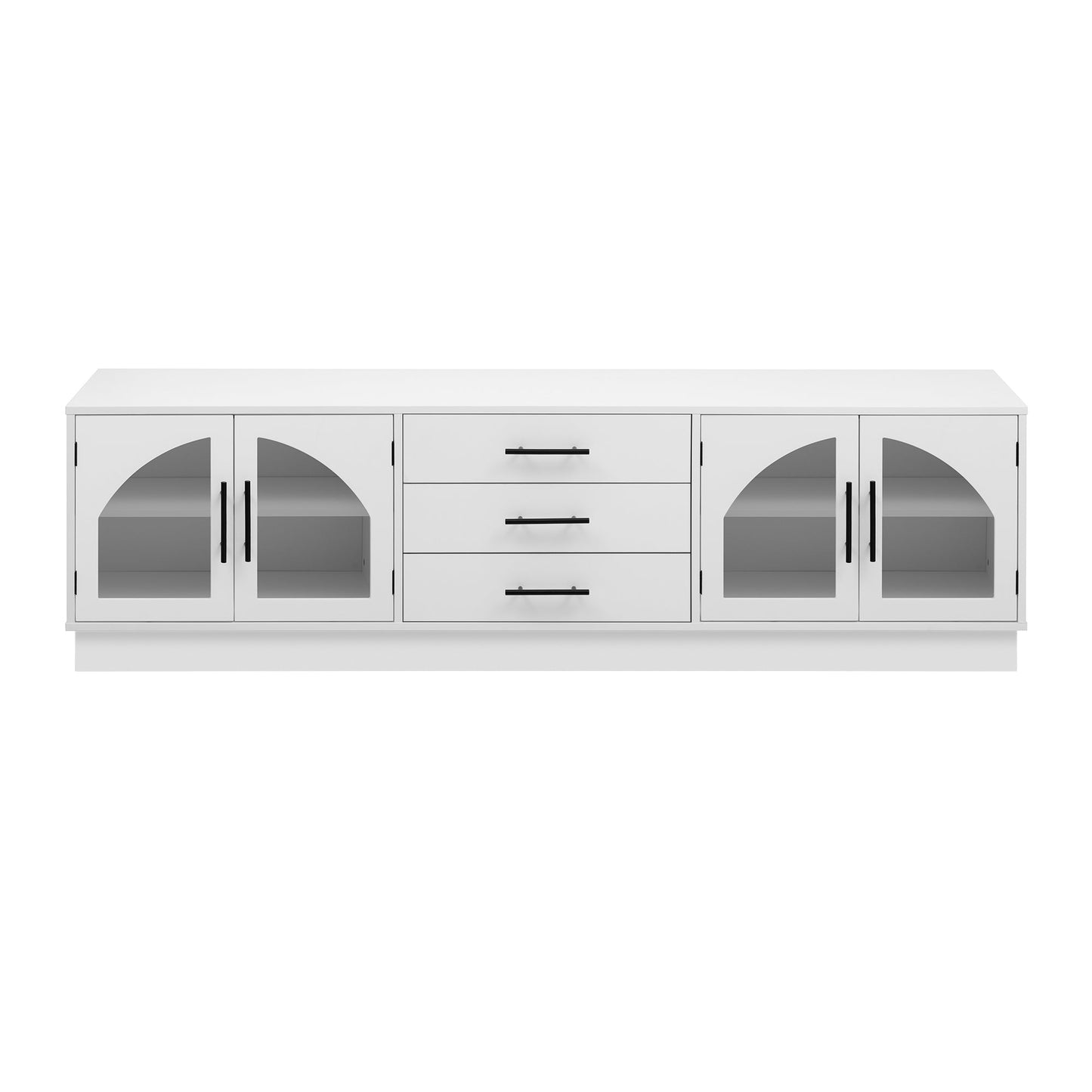 U-Can 68.9'' Modern Minimalist TV Stand for TVs up to 75 Inches, Entertainment Center Media Console Cabinet with Adjustable Shelves for Living room