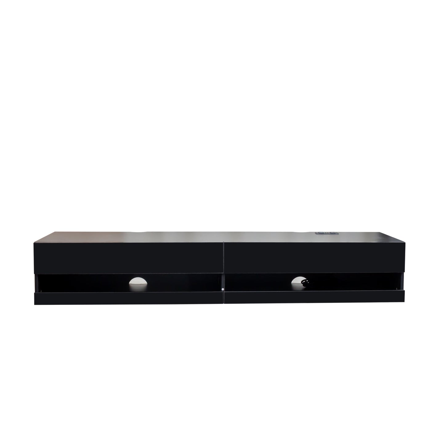 180 Wall Mounted Floating 80' TV Stand with 20 Color LEDs and Charging Station