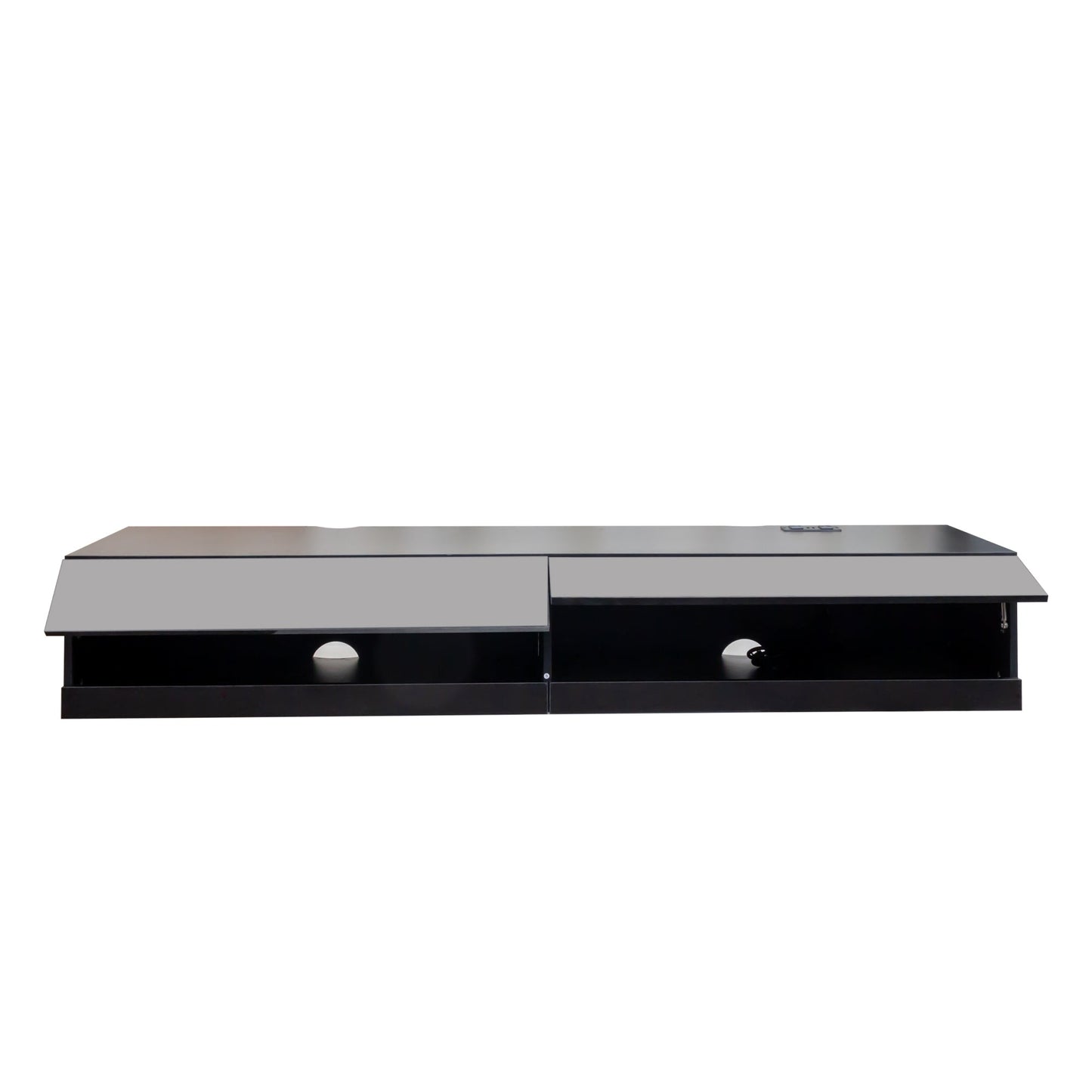 180 Wall Mounted Floating 80' TV Stand with 20 Color LEDs and Charging Station