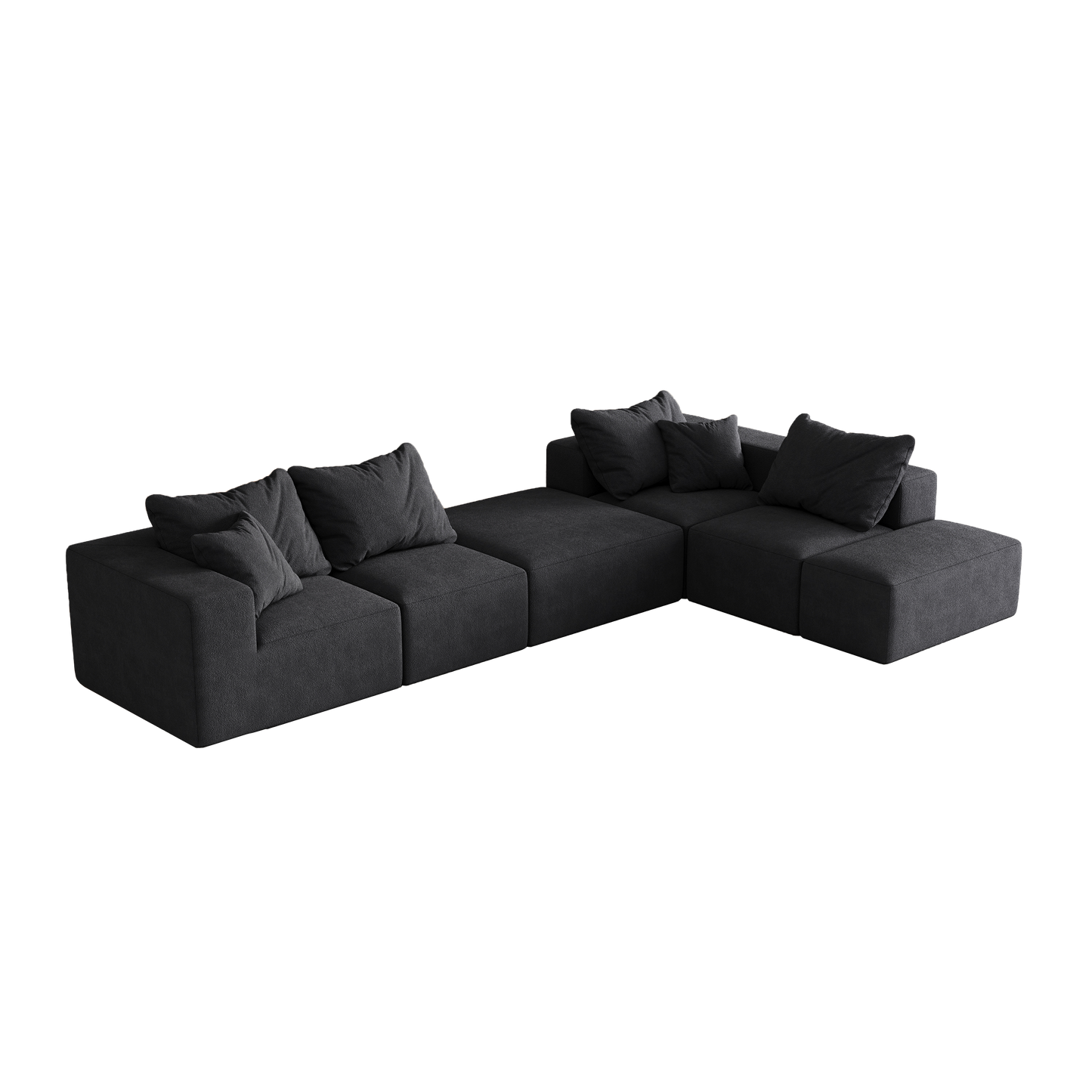 Modern Upholstered Sectional Boneless Couch Set,Modular 132' L Shaped Sectional Living Room Sofa Set With 6 Pillows,Free Combination Sofa Couch for Living Room,Bedroom