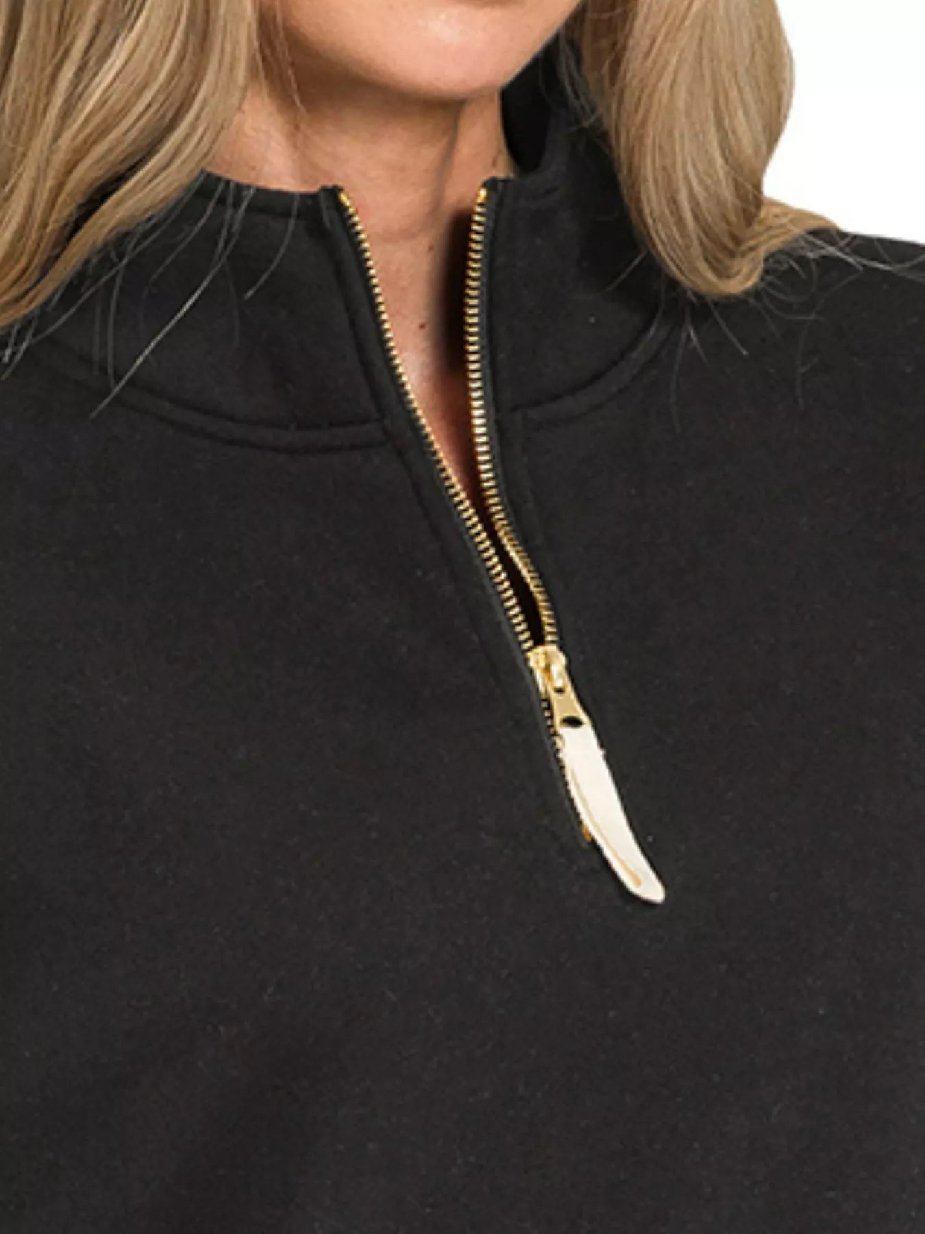 Zenana Fleece Half Zip Sweatshirt - Lee's Retail